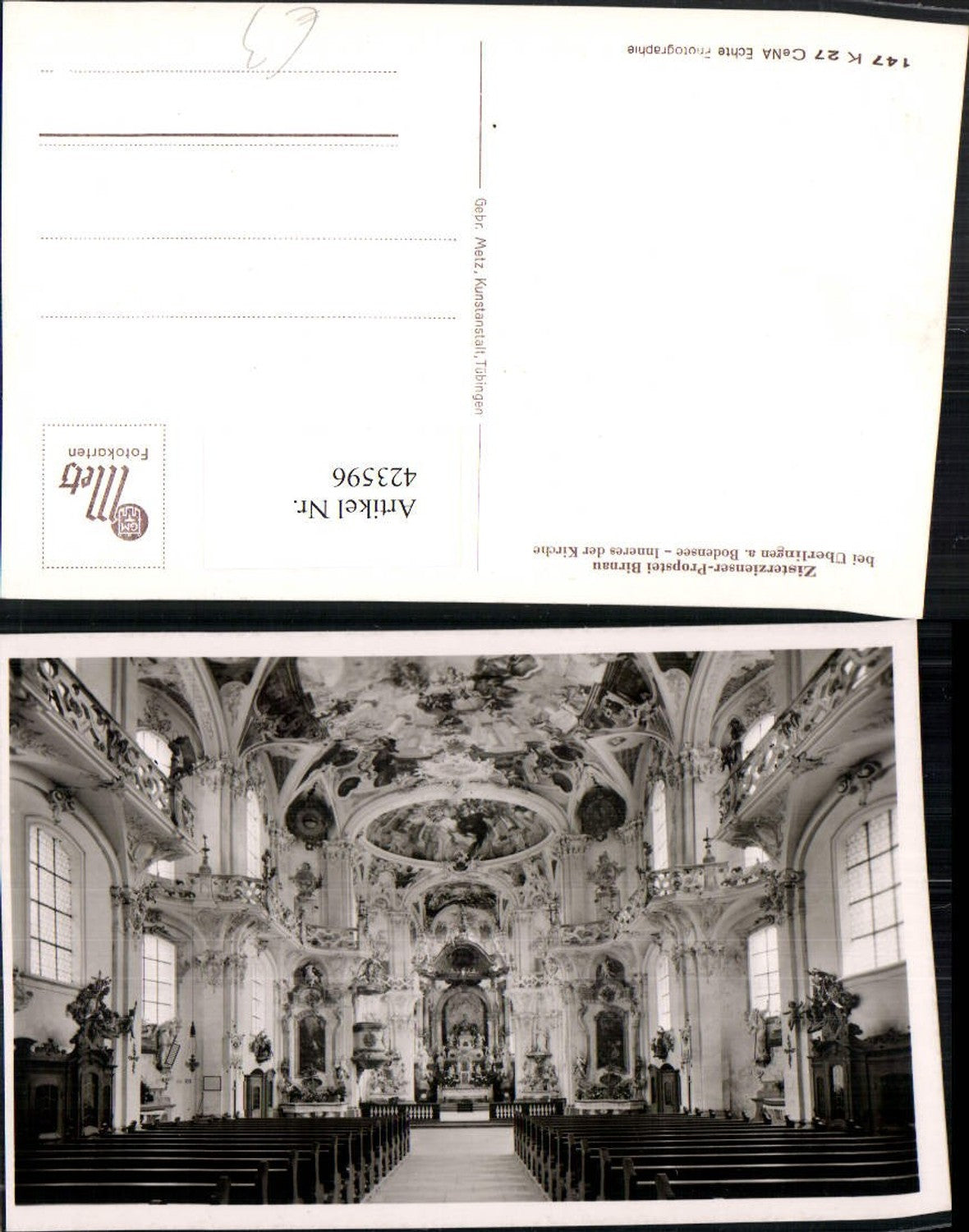 423596,Zisterzienser-Propstei Birnau b. Überlingen am Bodensee Kirche Innenansicht