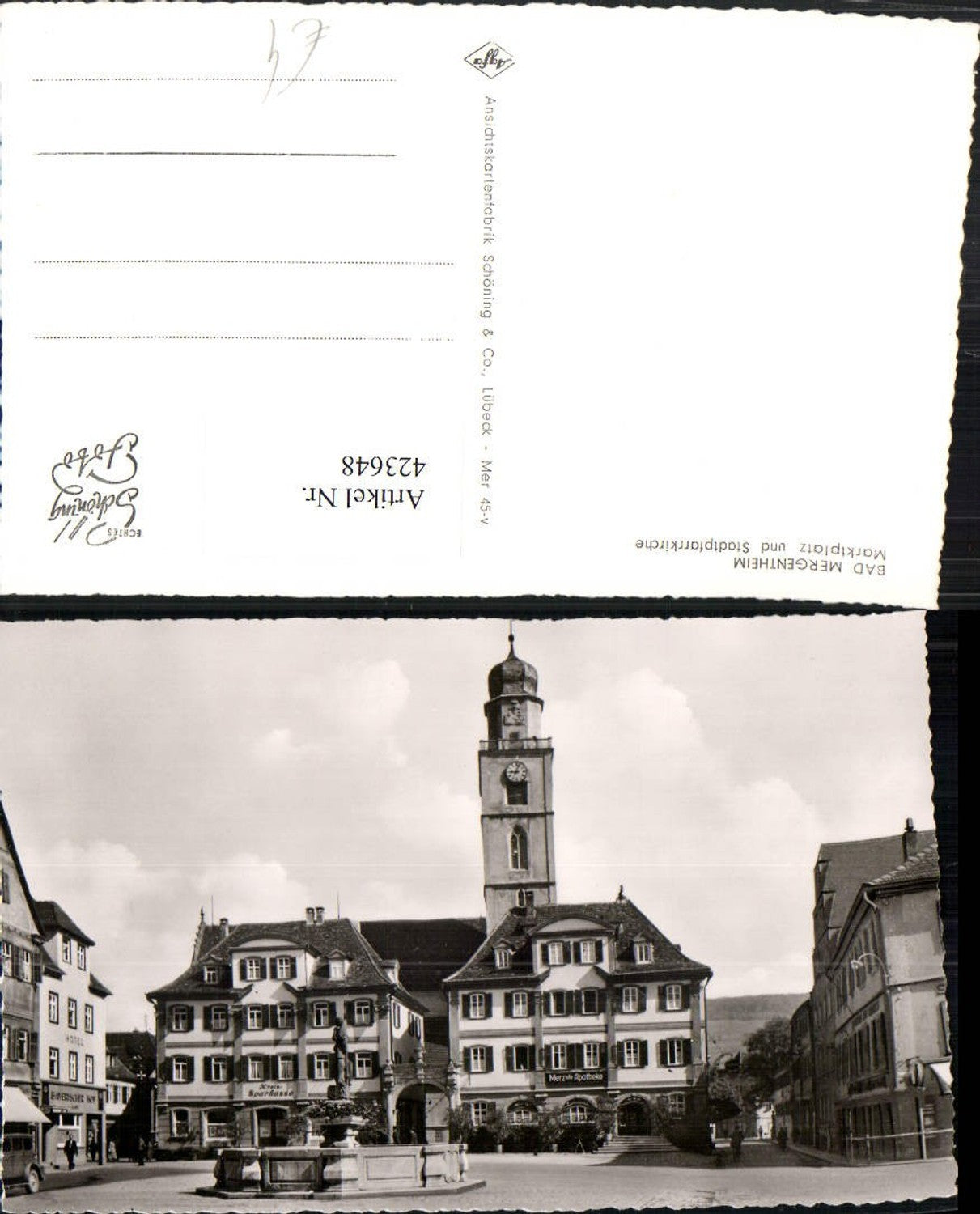 423648,Bad Mergentheim Marktplatz u. Stadtpfarrkirche Brunnen