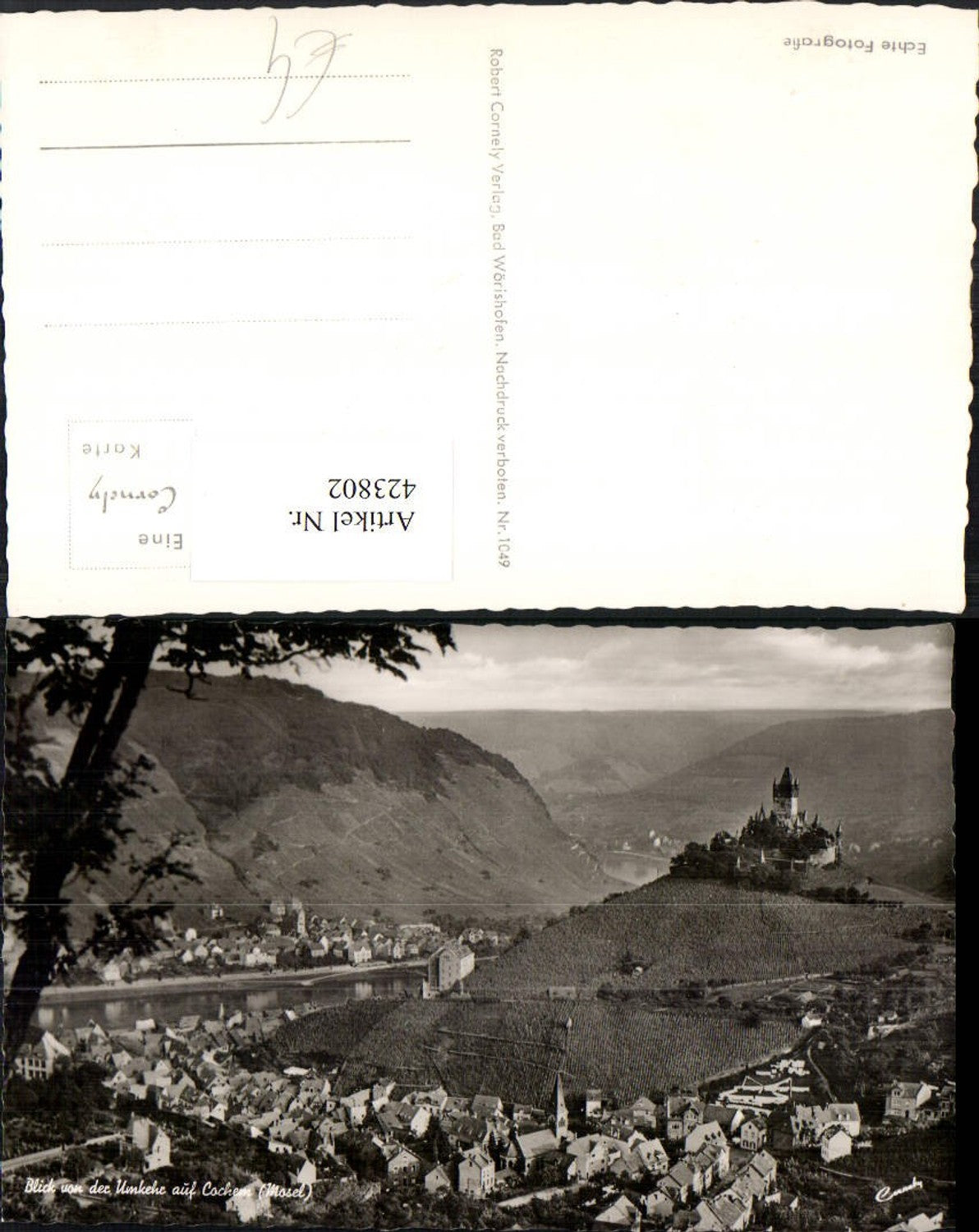423802,Cochem an d. Mosel Totale m. Burg von d. Umkehr