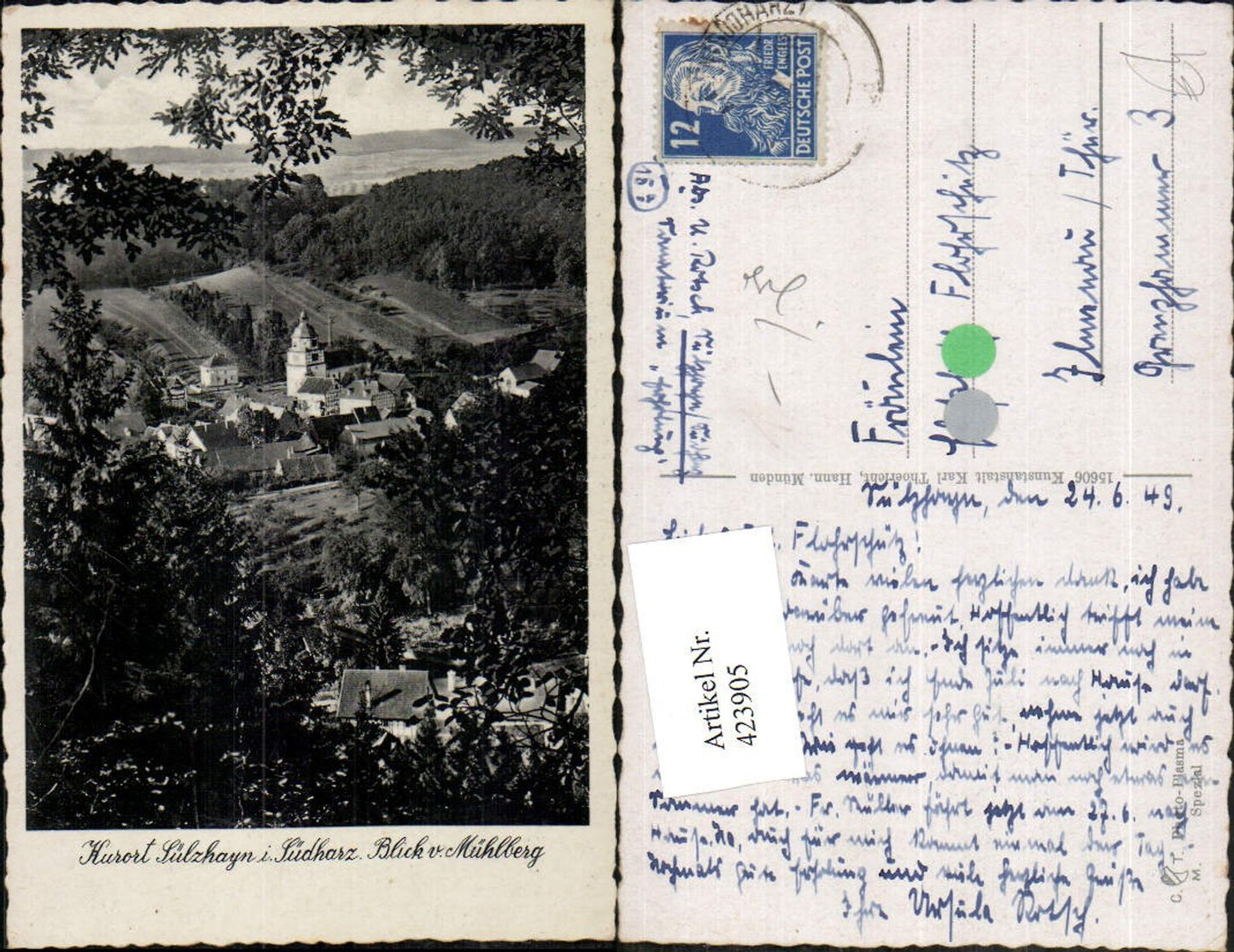 423905,Sülzhayn im Südharz b. Ellrich Totale vom Mühlberg