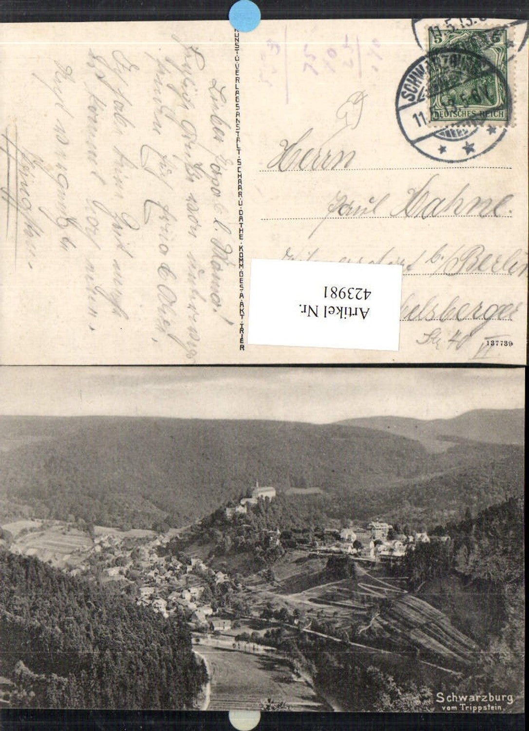 423981,Schwarzburg Totale vom Trippstein