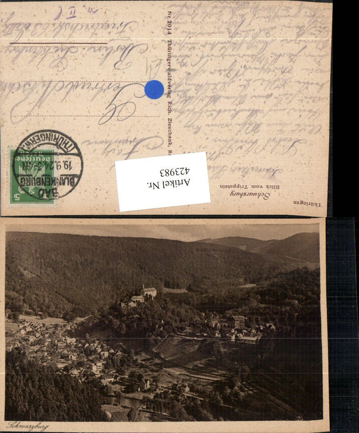 423983,Schwarzburg Totale vom Trippstein