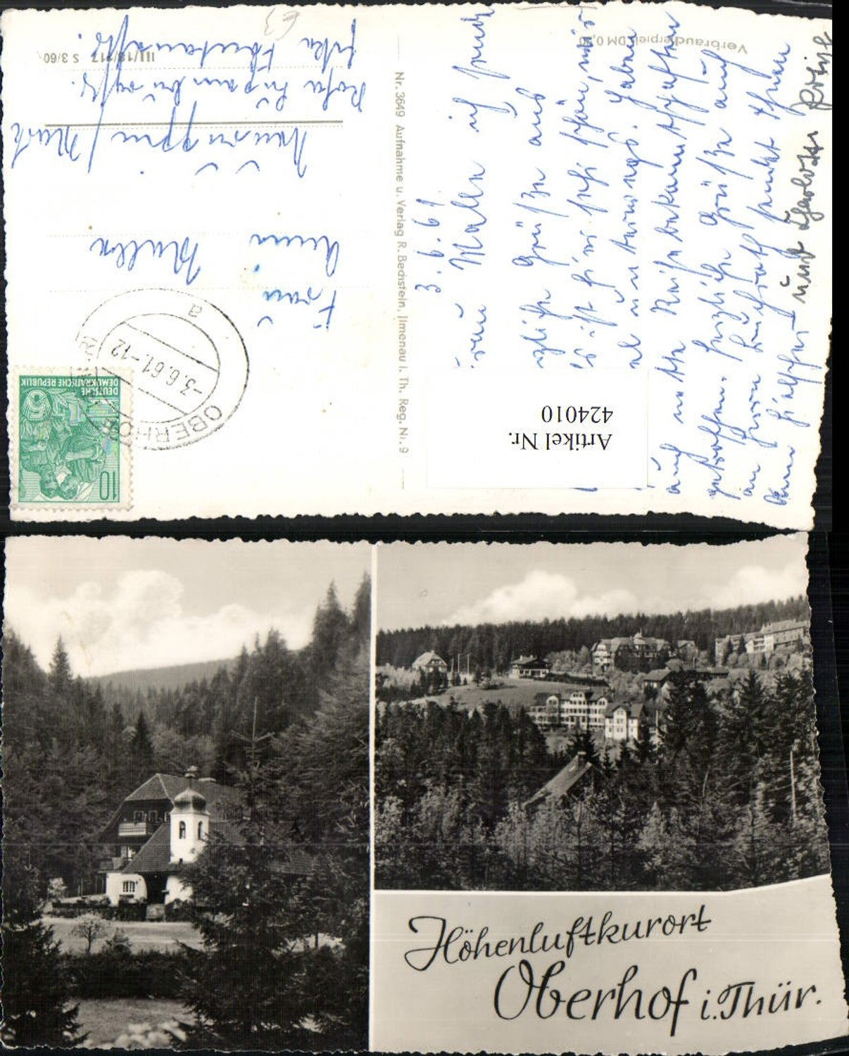 424010, Oberhof in Thuringia, partial view of house, multi-view map