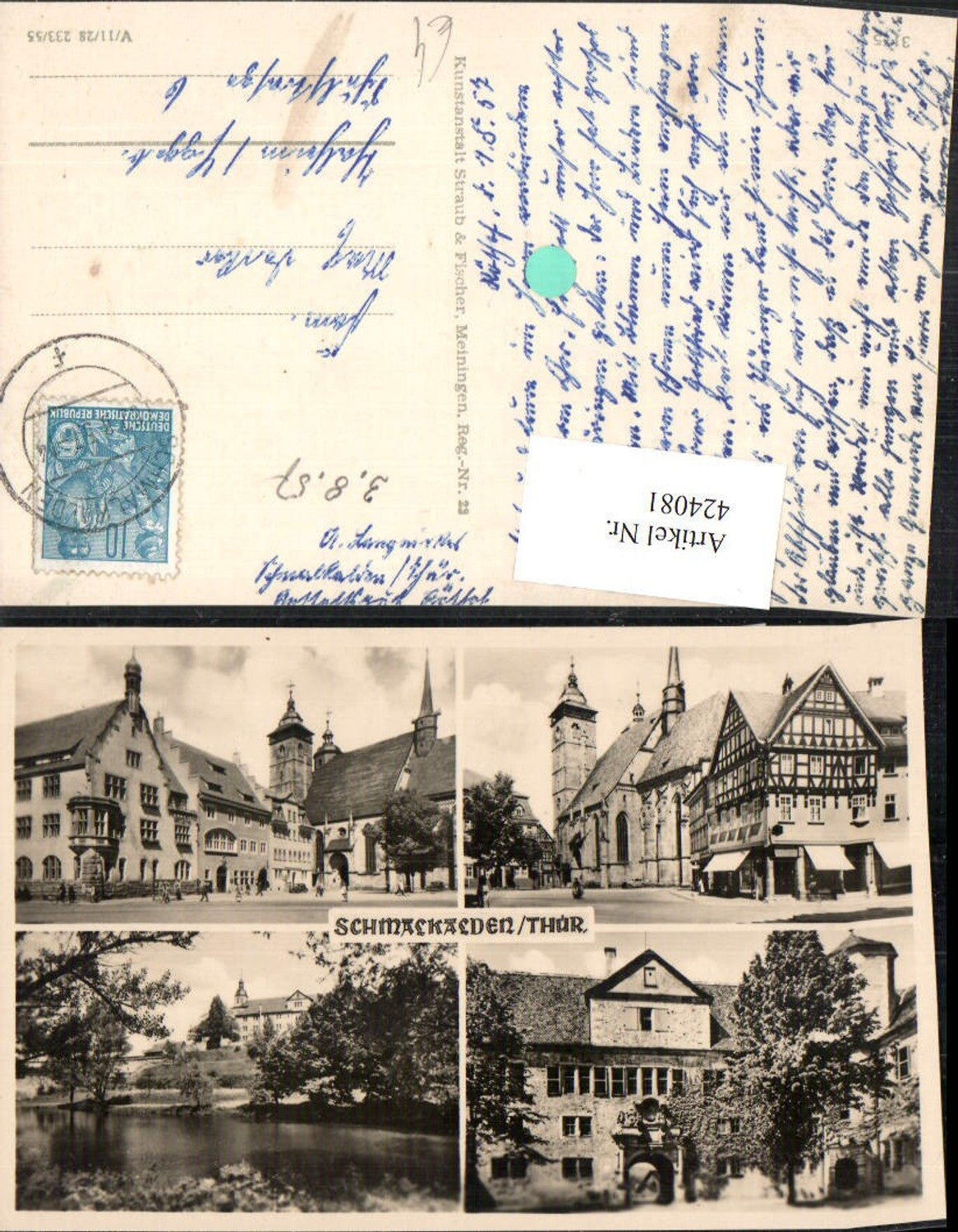 424081,Schmalkalden Straßenansichten Kirche Schloss Mehrbildkarte