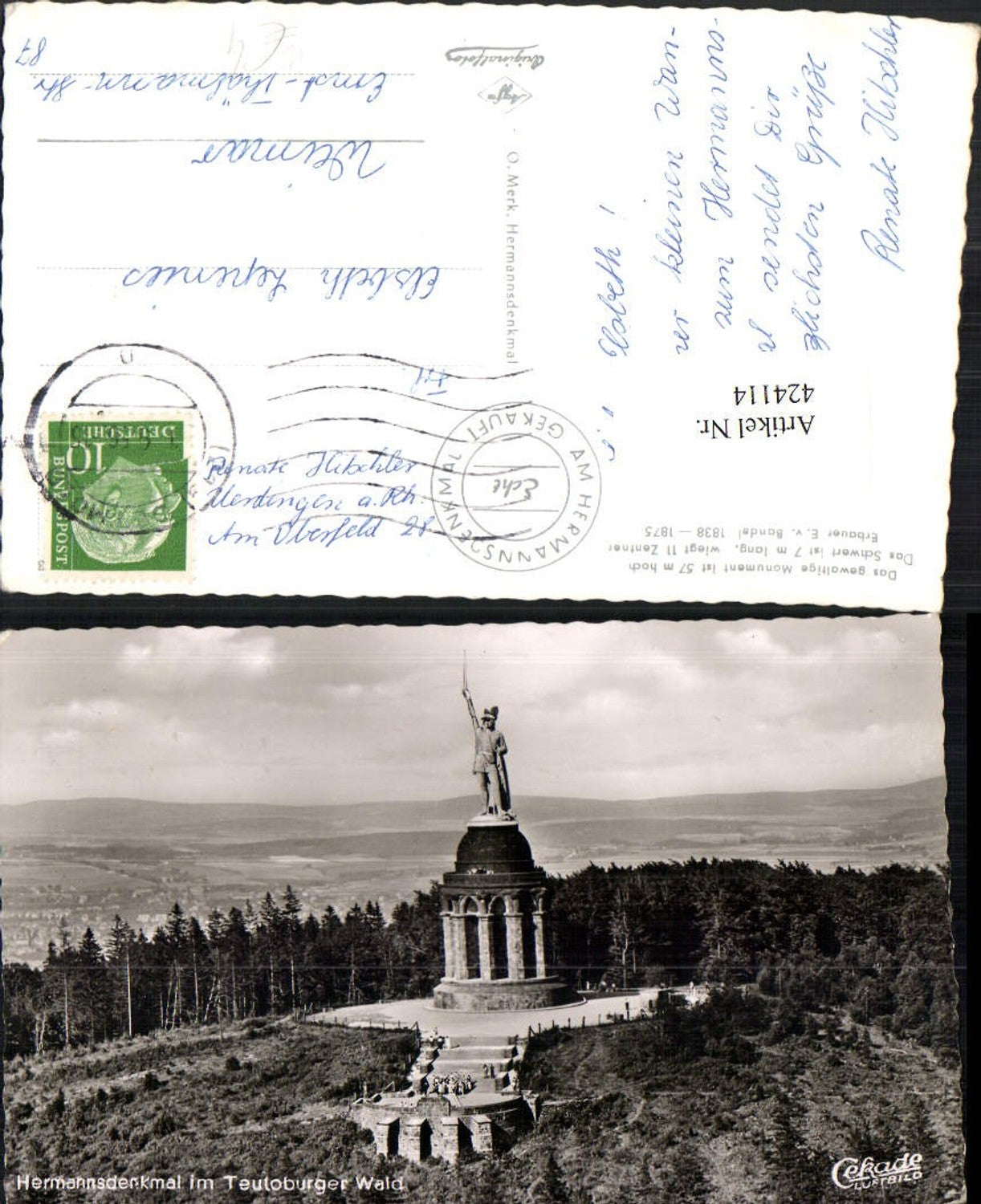 424114,Hermannsdenkmal im Teutoburger Wald Statue b. Detmold