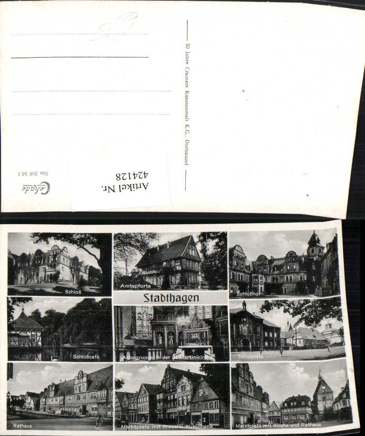 424128,Stadthagen Schloss Rathaus Marktplatz Kirche Mehrbildkarte