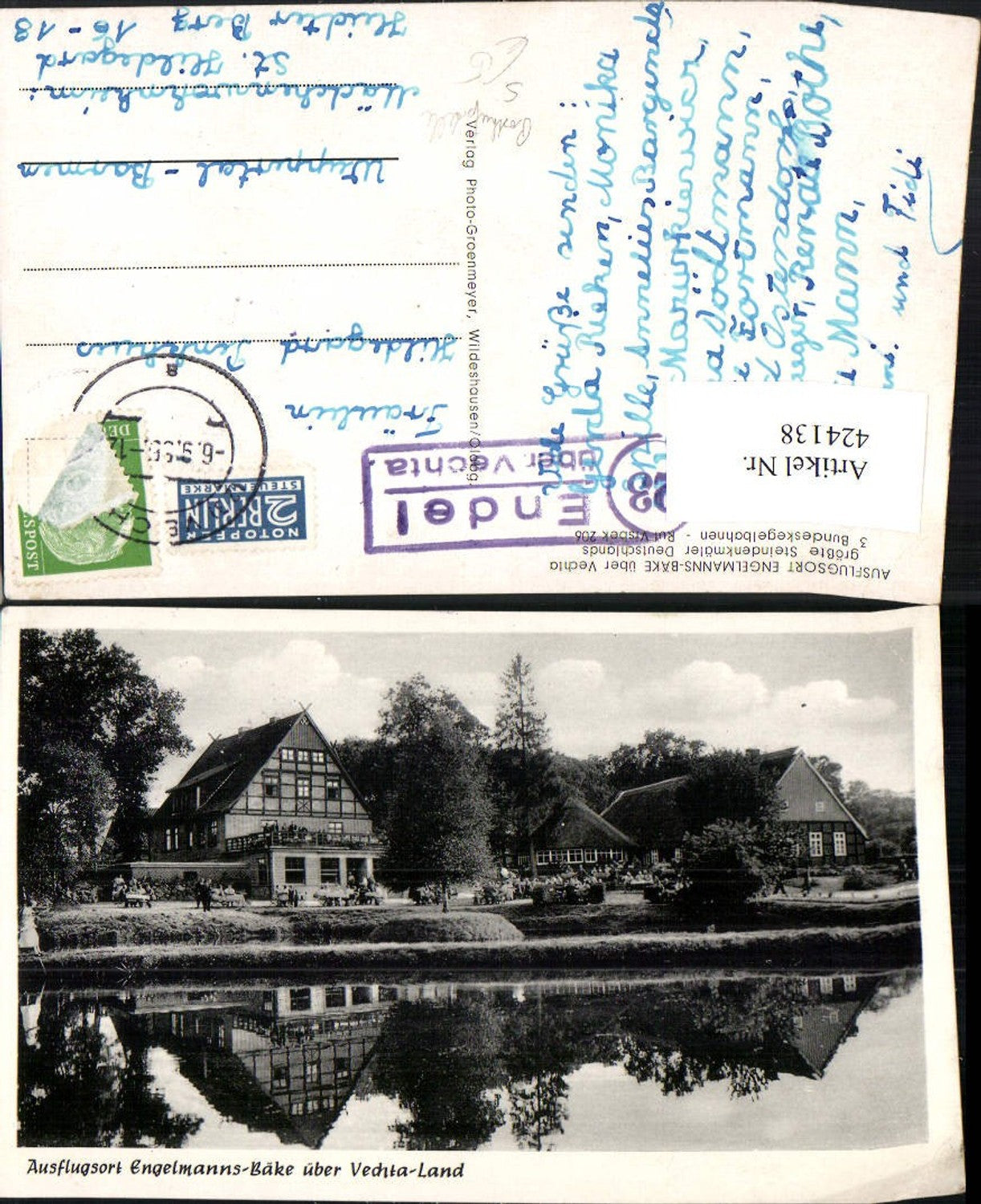 424138,Engelmanns-Bäke b. Visbek Häuser Posthilfsstelle Endel über Vechta