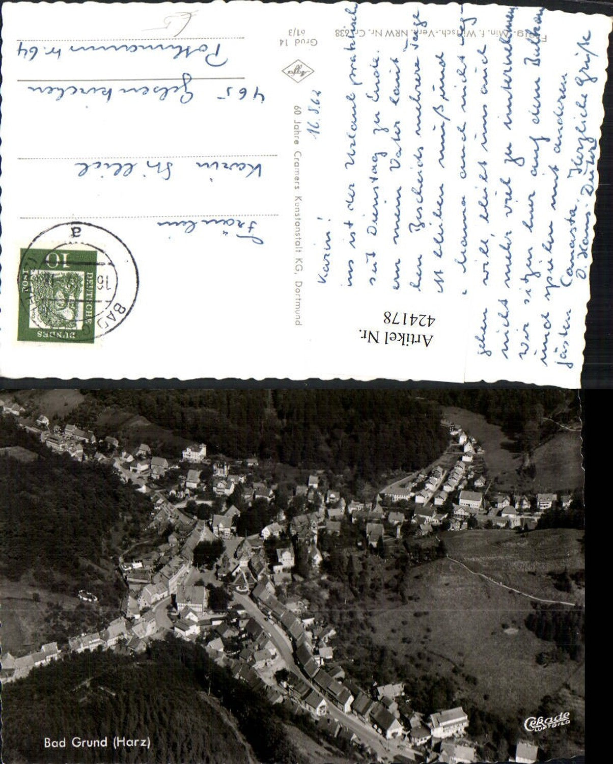 424178,Bad Grund im Harz Totale Fliegeraufnahme