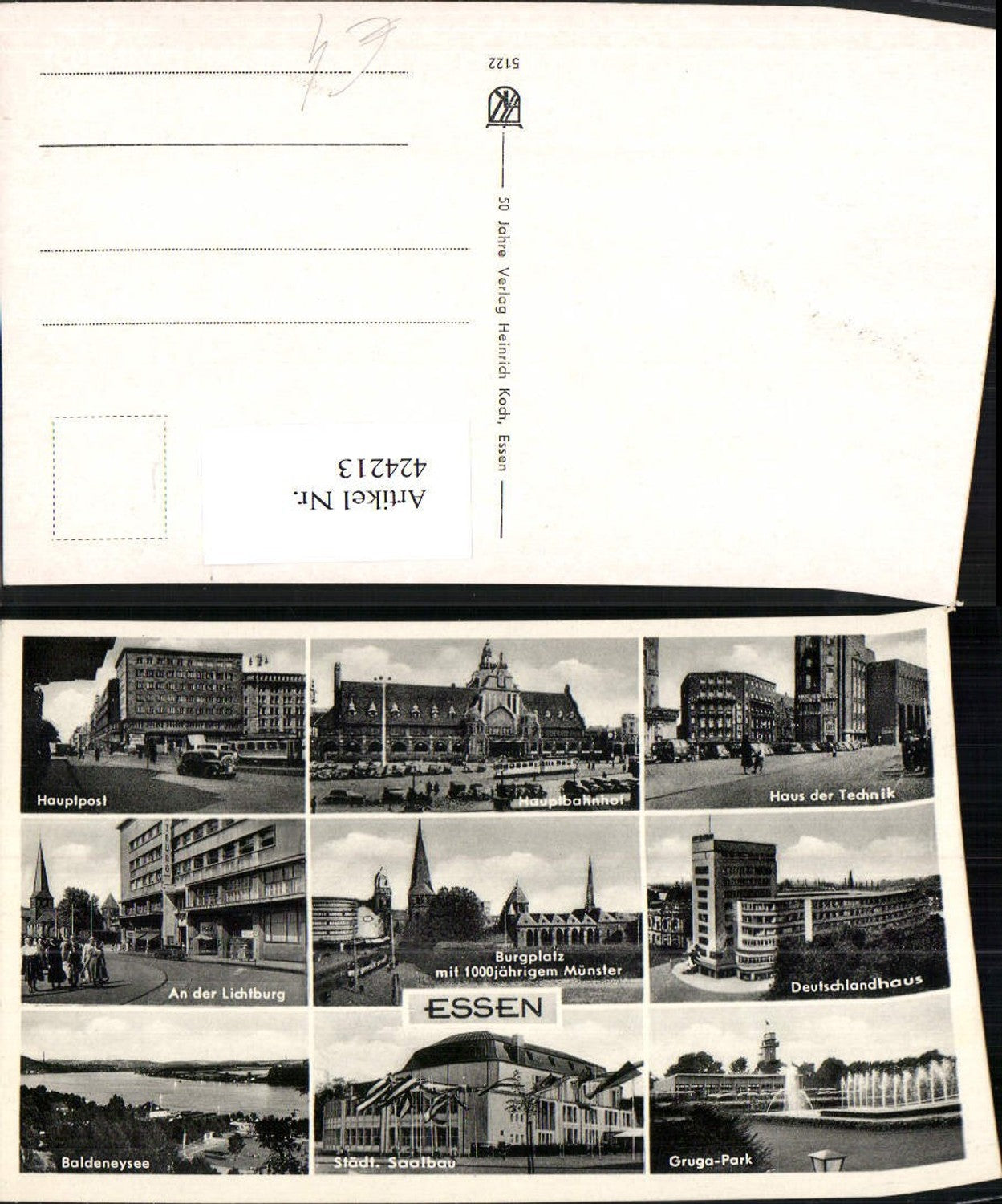 424213,Essen Hauptbahnhof Haus d. Technik Saalbau Post Mehrbildkarte