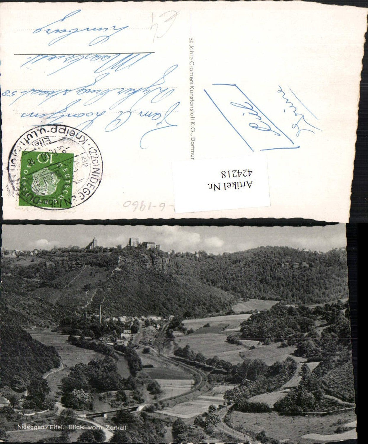 424218,Nideggen in d. Eifel Teilansicht vom Zerkall