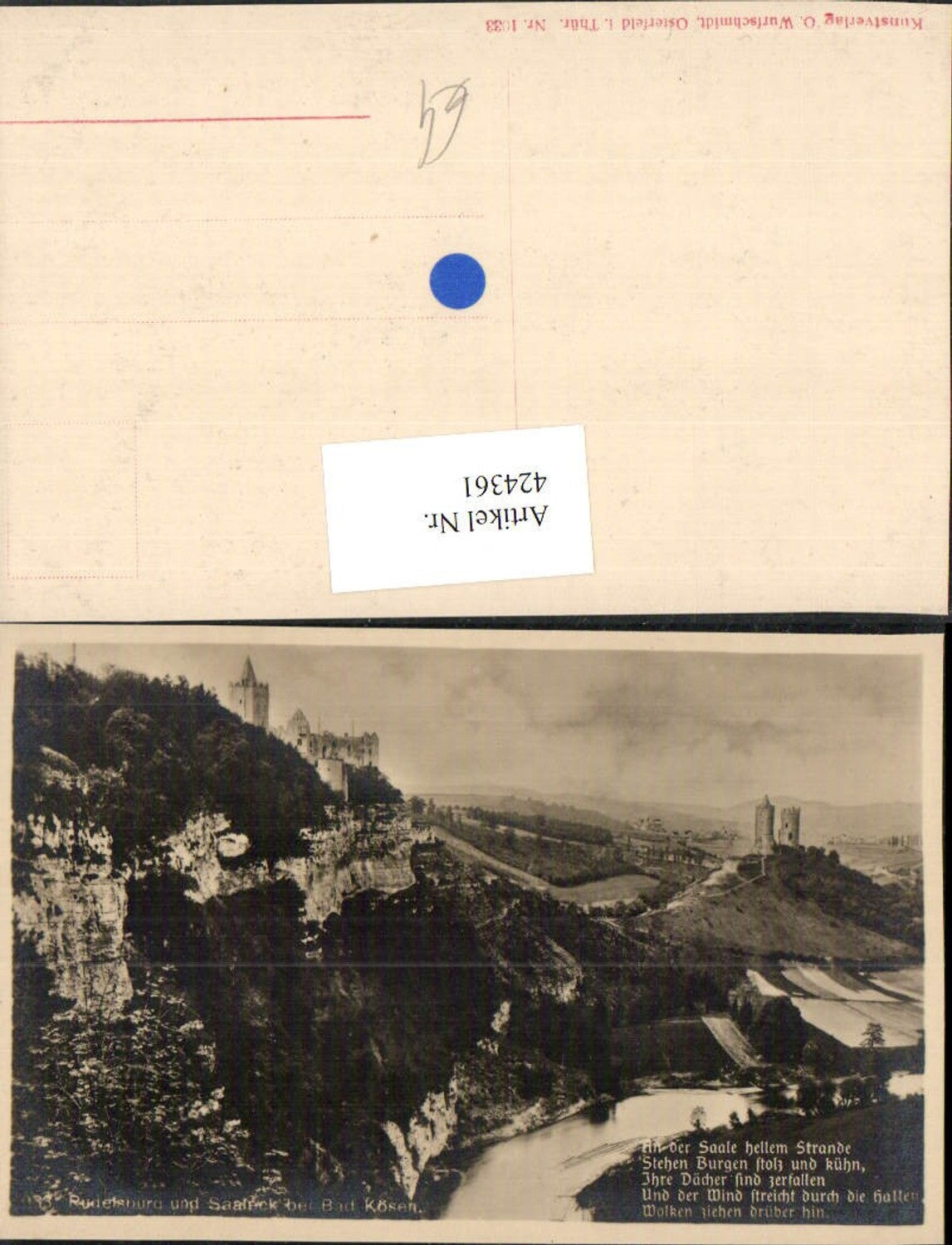 424361,Rudelsburg u. Burg Saaleck b. Bad Kösen