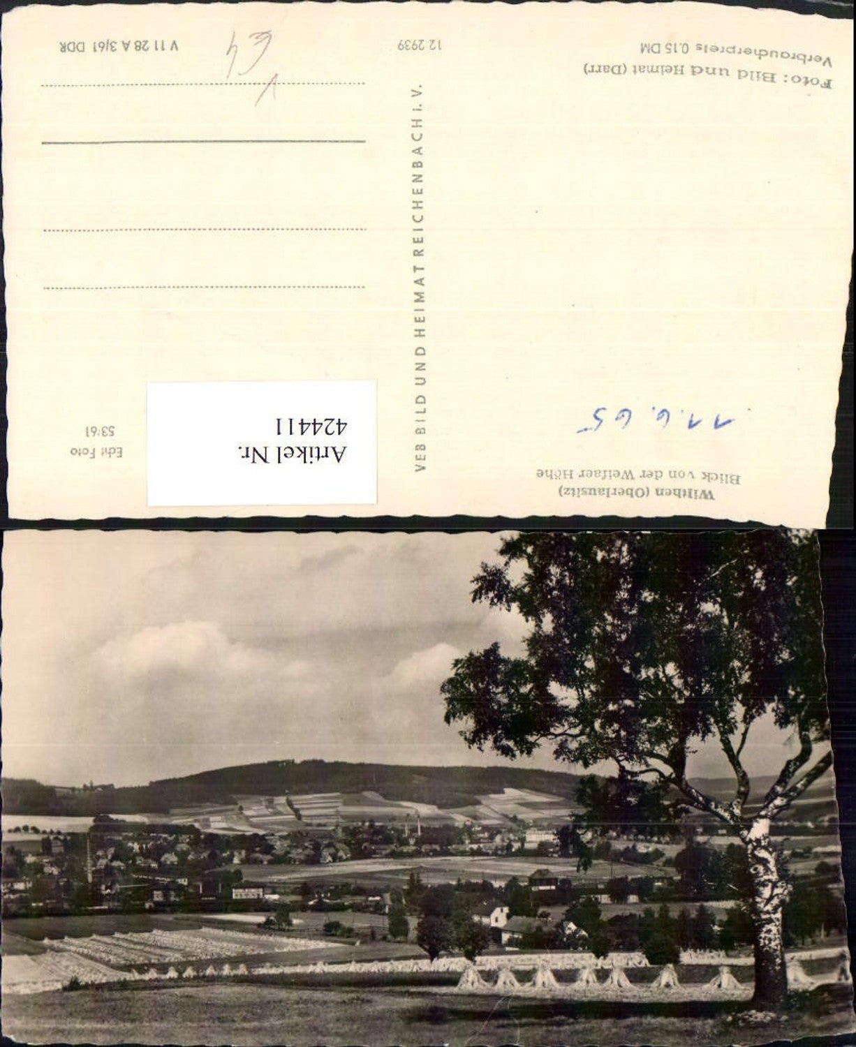 424411,Wilthen Totale von d. Weifaer Höhe pub VEB