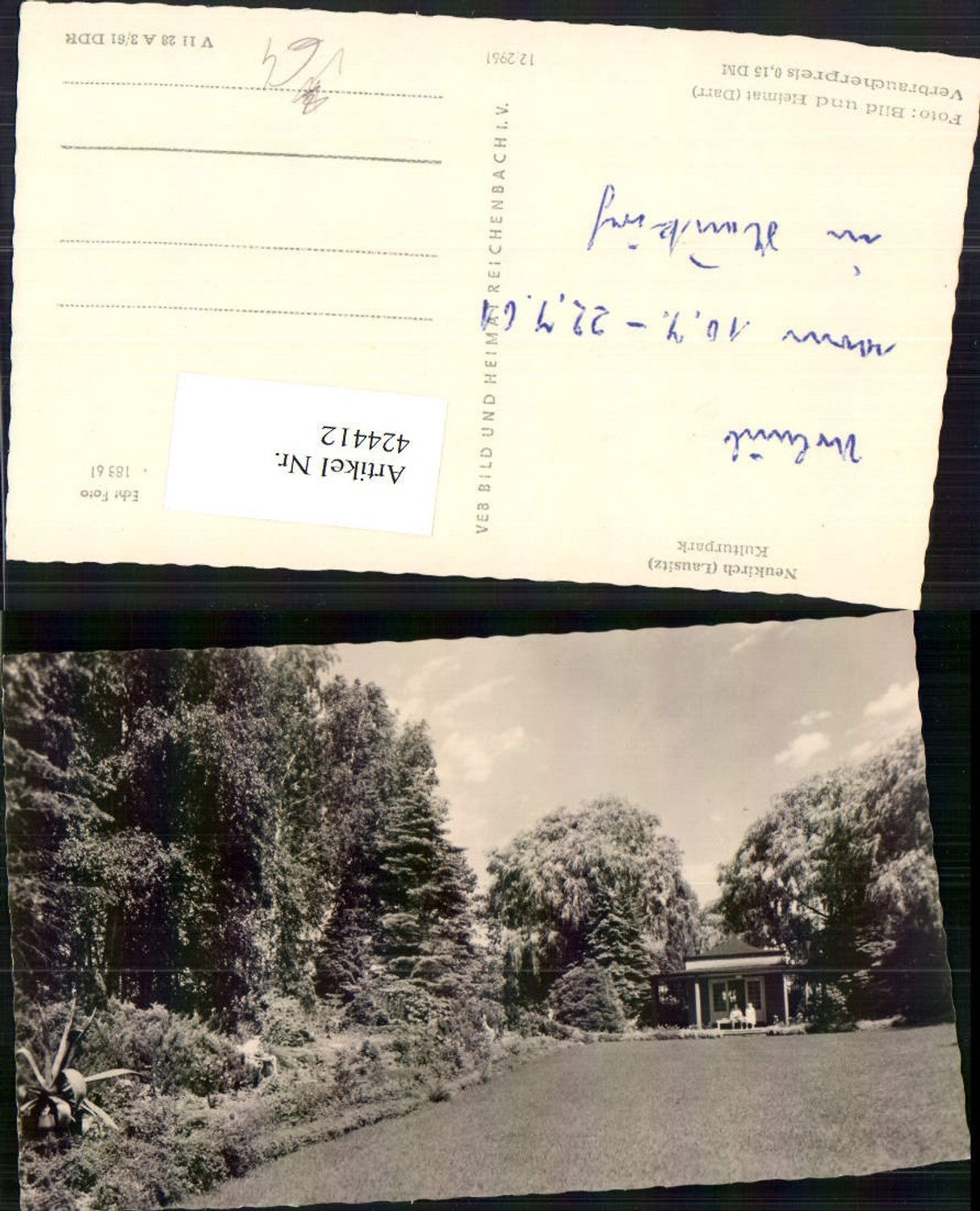 424412,Neukirch an d. Lausitz Kulturpark Partie pub VEB