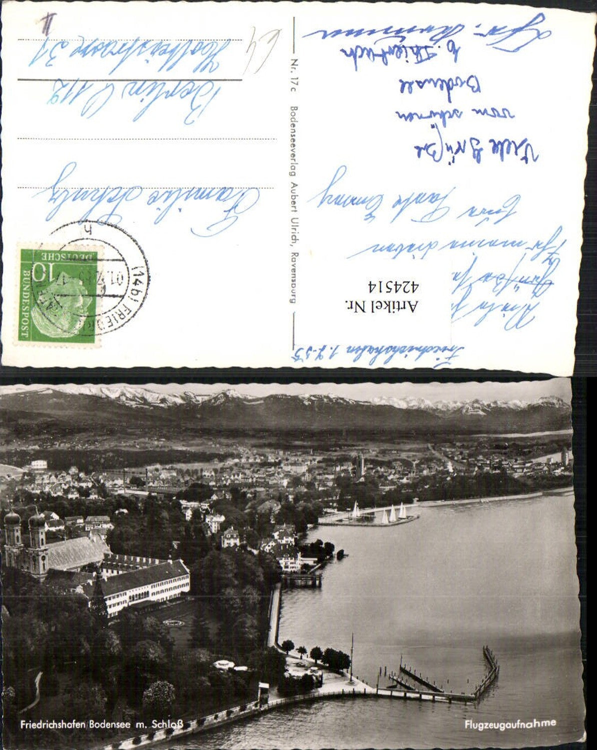 424514,Friedrichshafen am Bodensee Totale m. Schloss Fliegeraufnahme