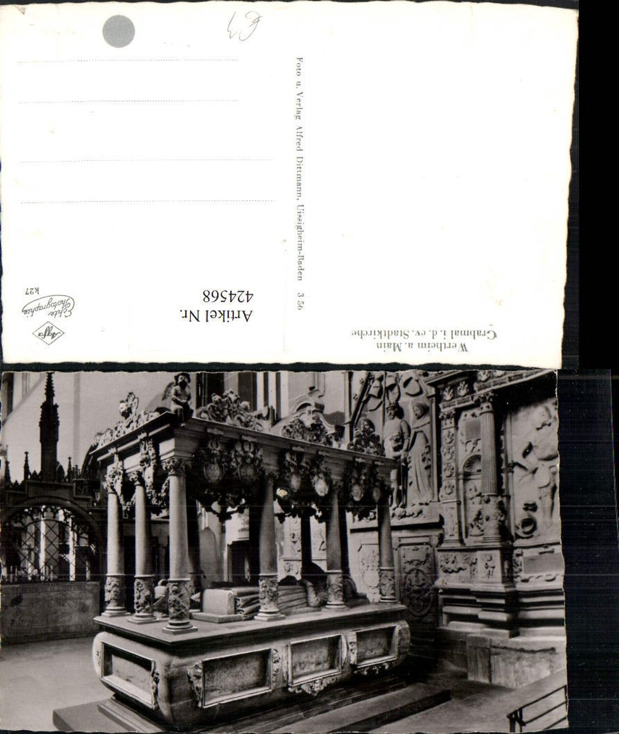424568, Wertheim am Main, Tombstone in the Protestant City Church