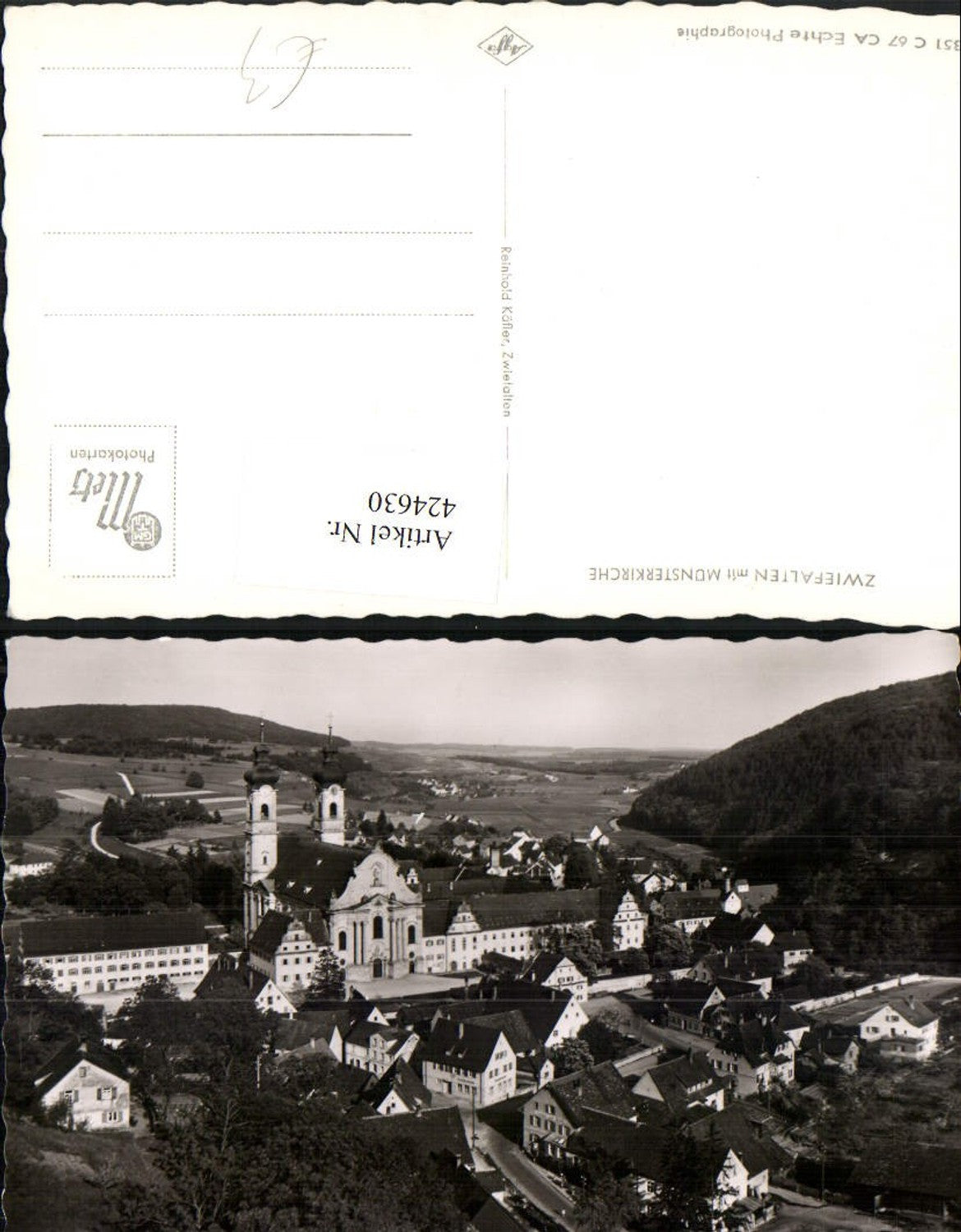 424630,Zwiefalten Teilansicht m. Münsterkirche Kirche