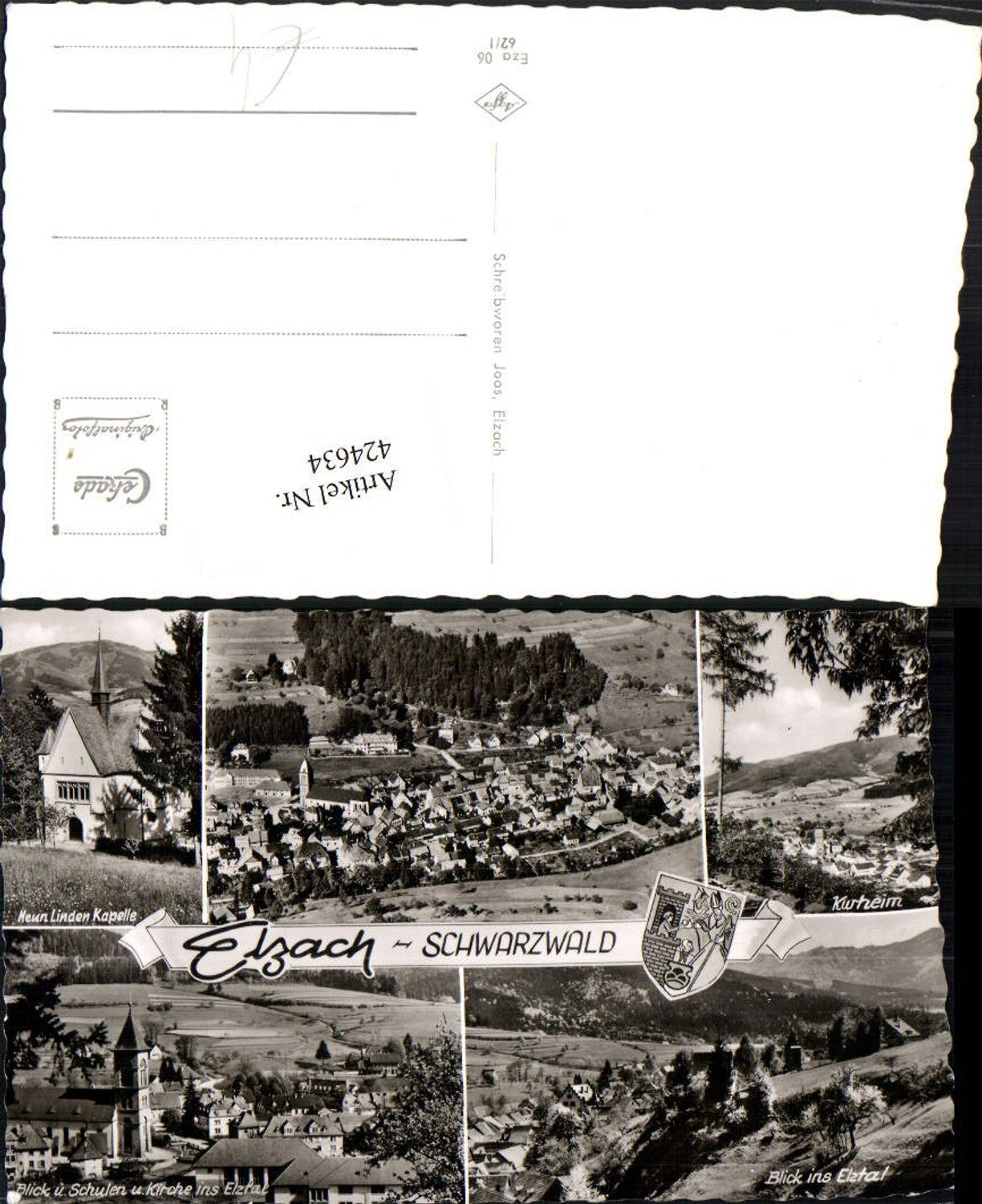 424634,Elzach im Schwarzwald Totale Schulen Kirche Kapelle Mehrbildkarte