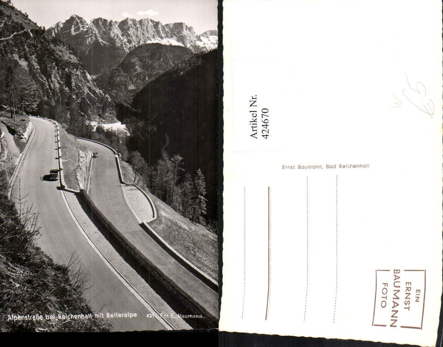 424670, Alpine road near Reichenhall with Reiteralpe mountain scenery