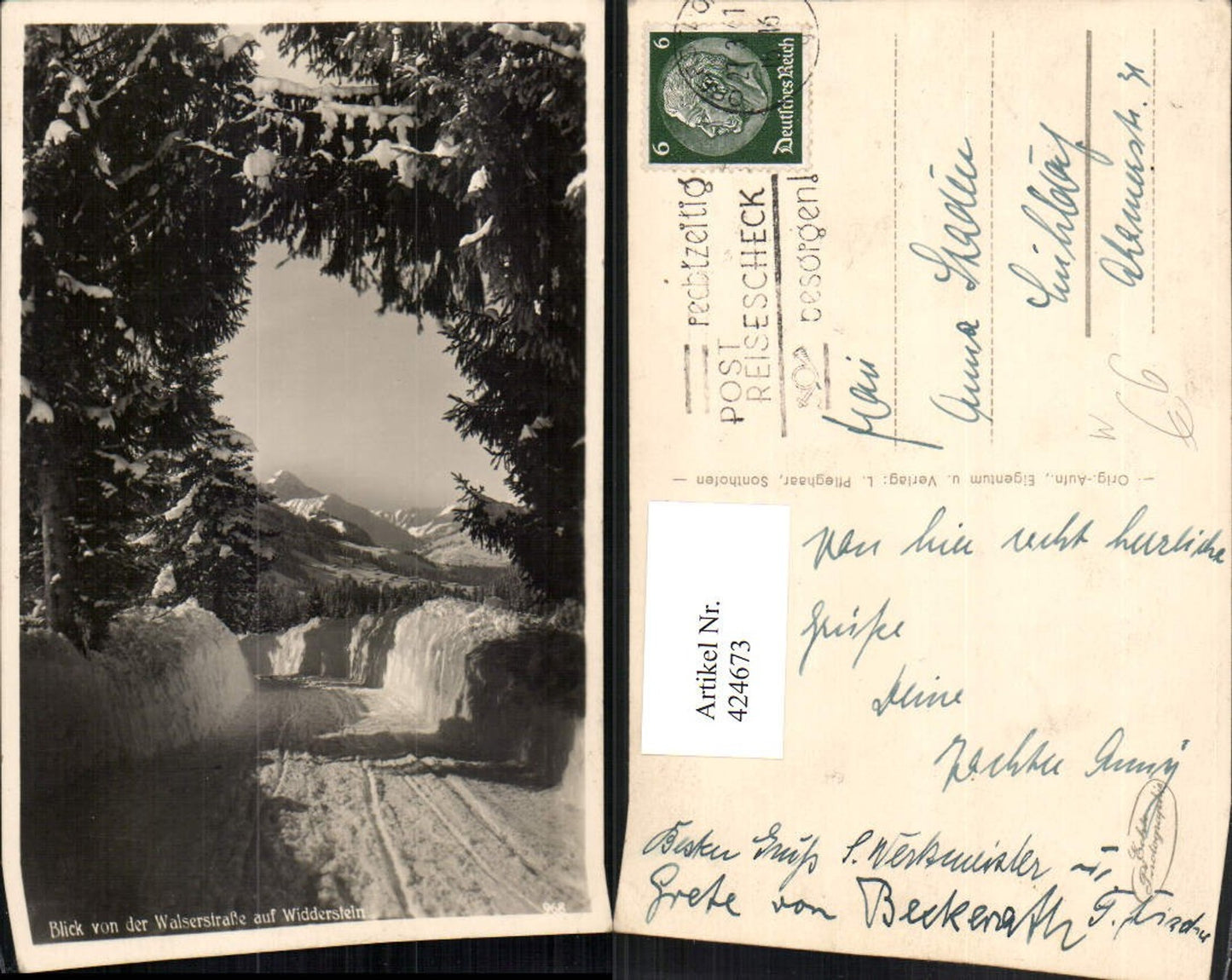 424673,Blick von d. Walserstraße auf Widderstein b. Oberstdorf Winterbild