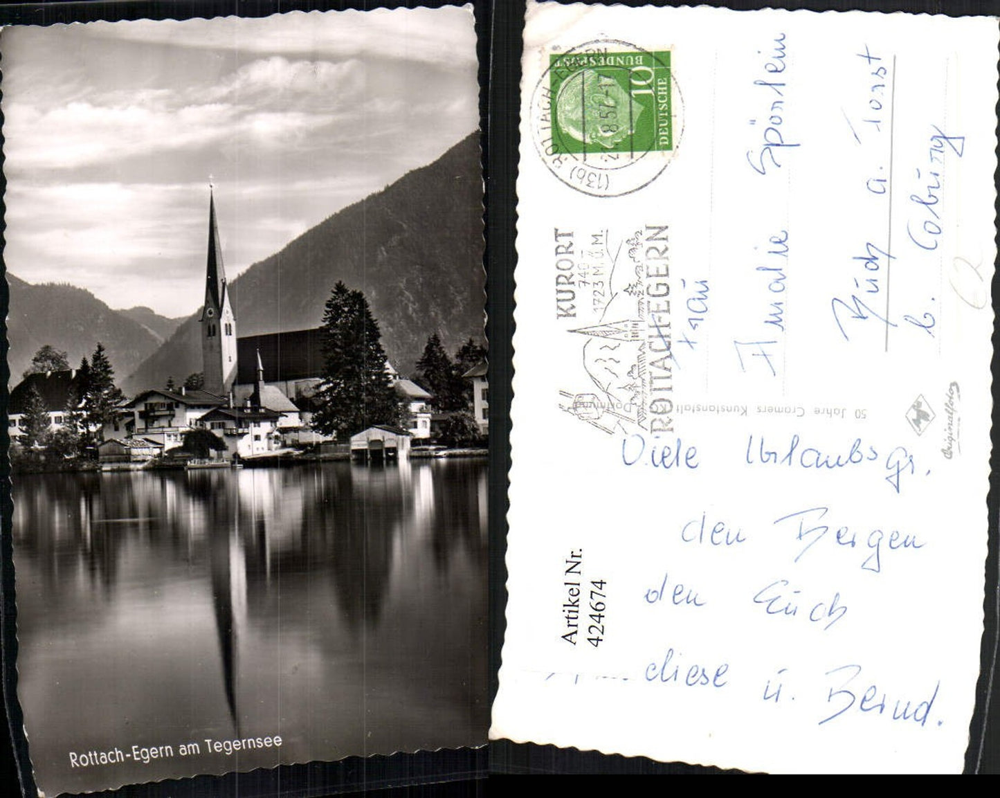 424674,Rottach-Egern am Tegernsee Teilansicht Kirche