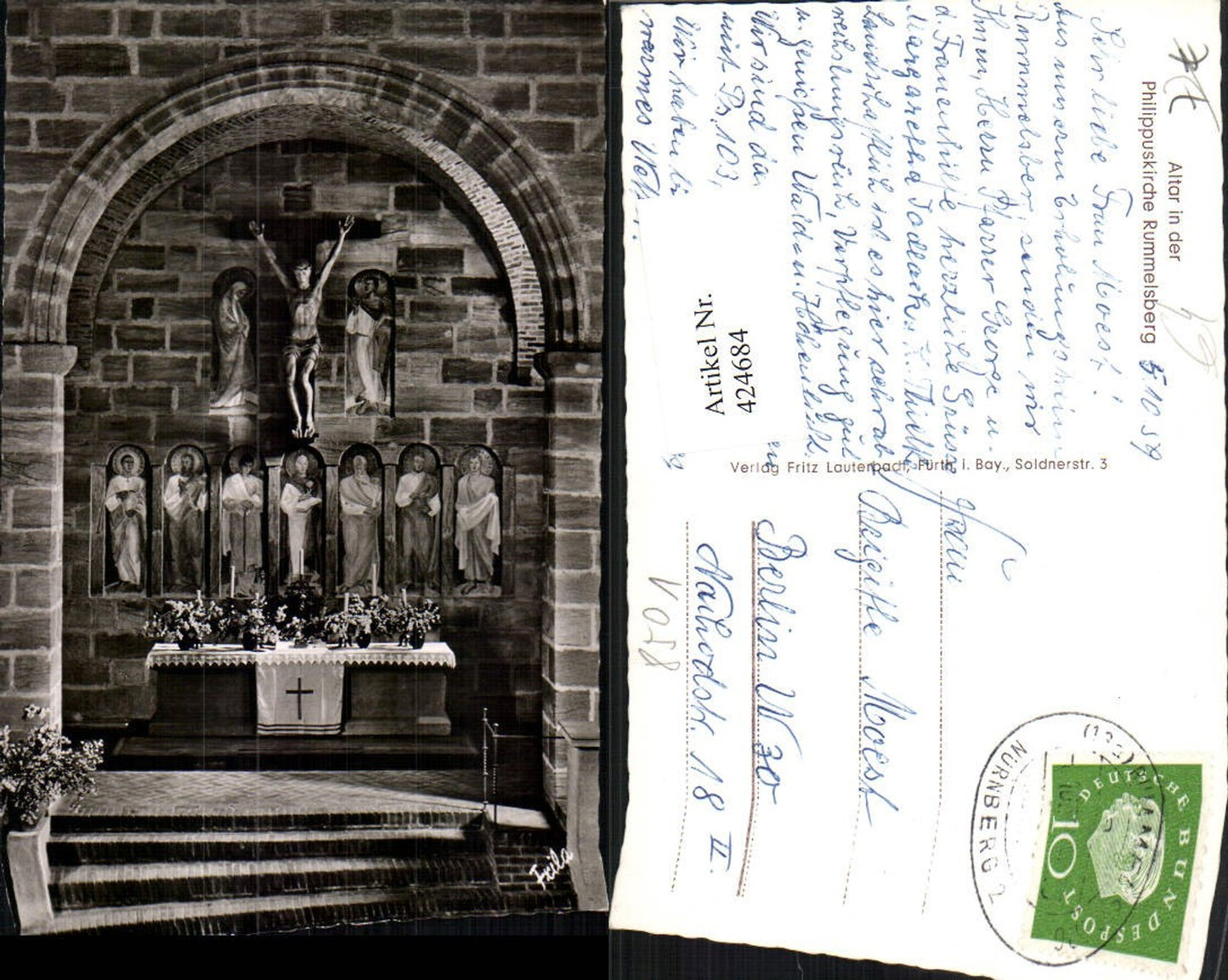 424684,Rummelsberg Philippuskirche Kirche Innenansicht Altar