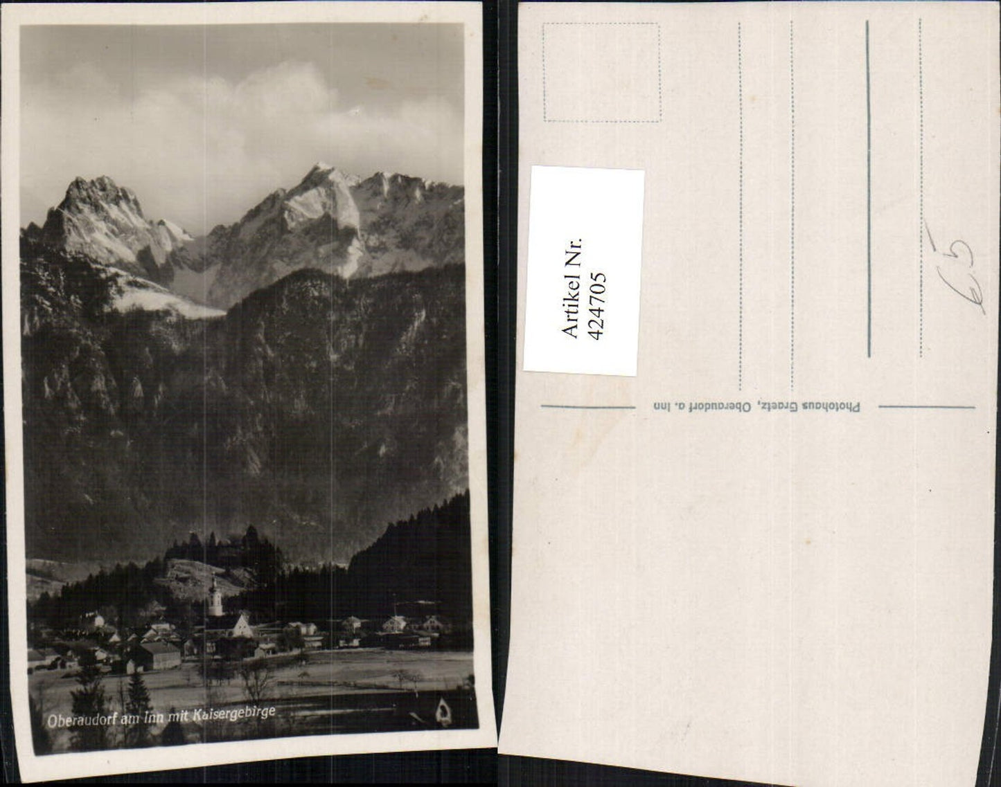 424705,Oberaudorf am Inn Totale m. Kaisergebirge Bergkulisse