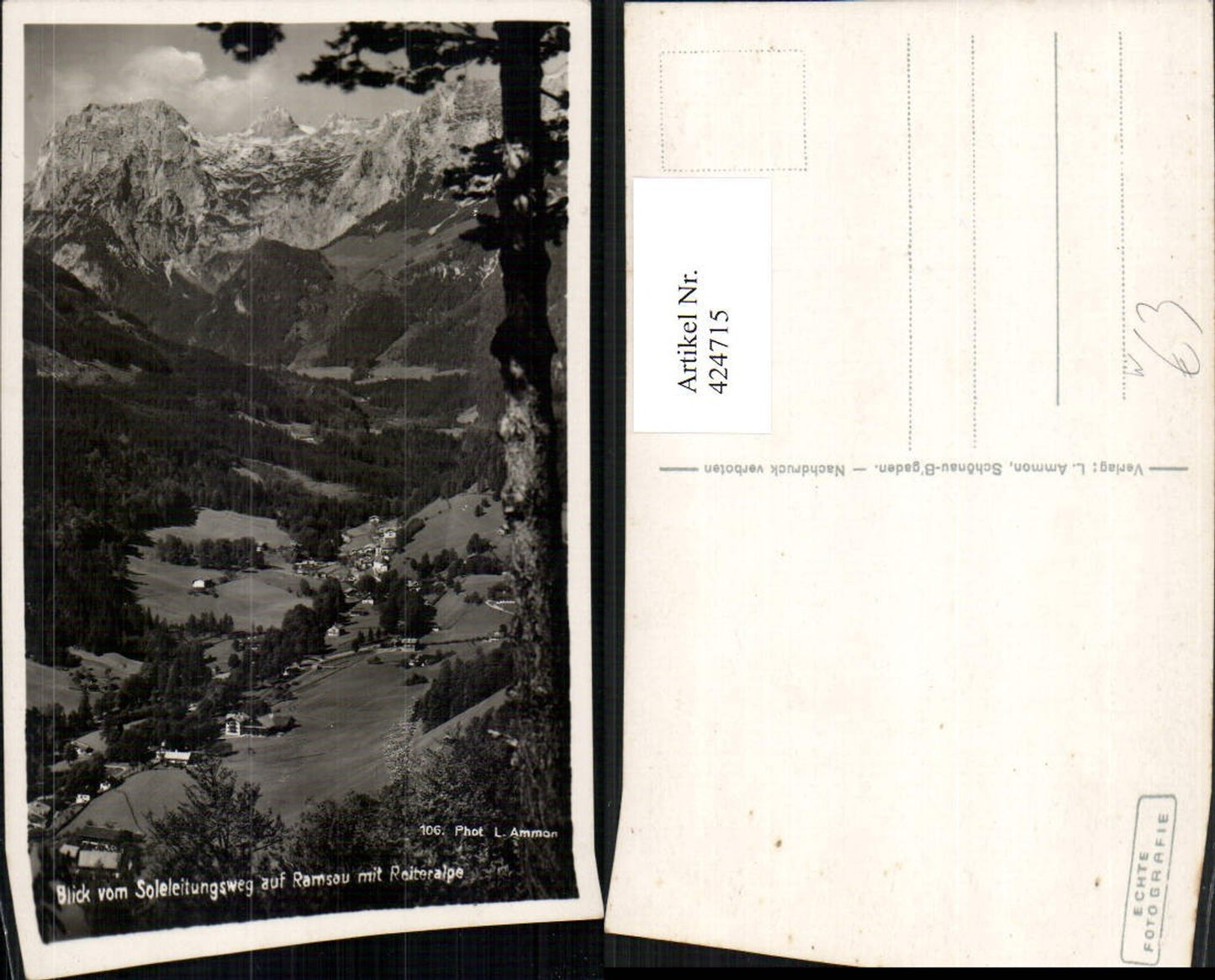 424715, View from the brine pipeline trail towards Ramsau near Berchtesgaden. Total mountain scenery.
