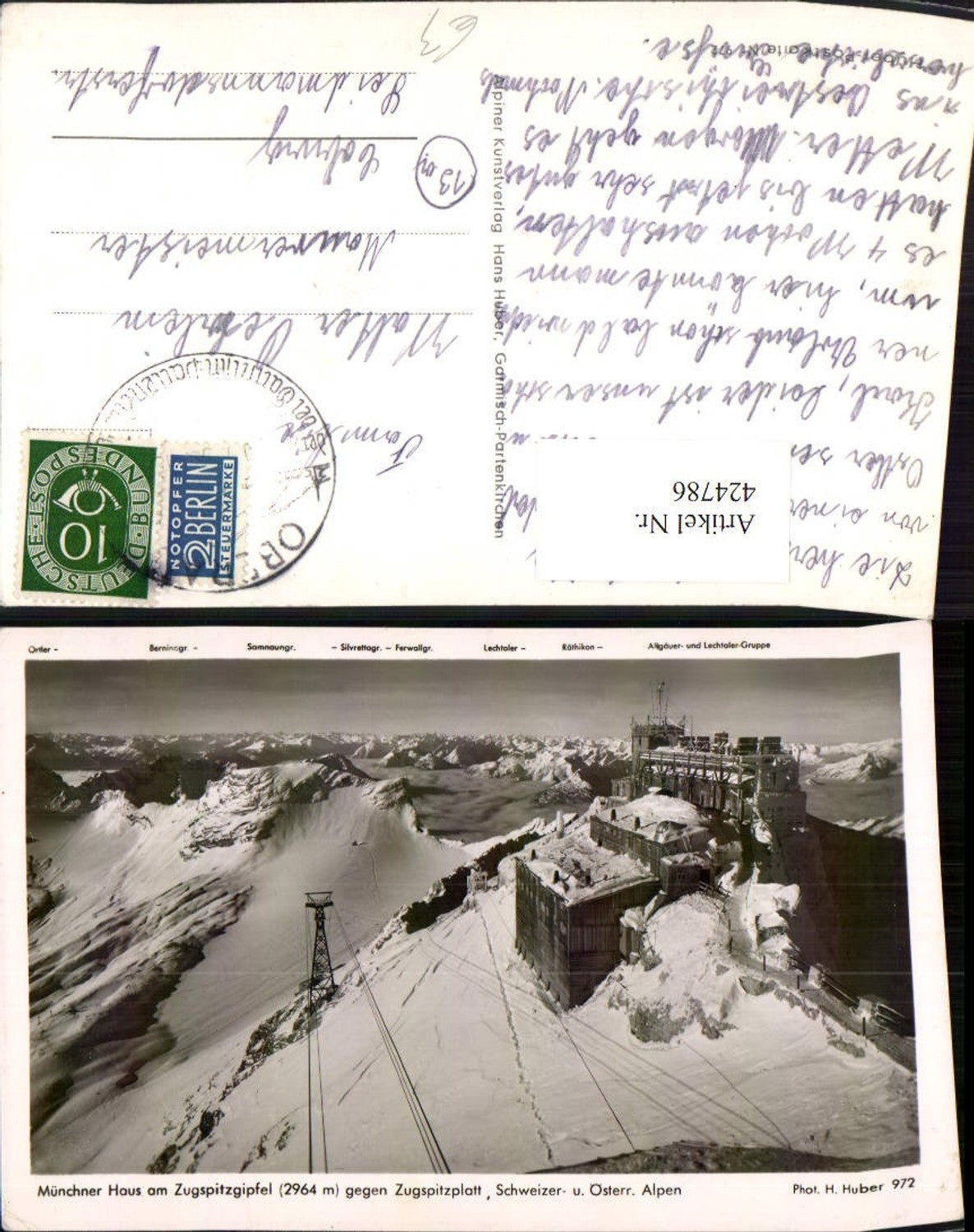 424786,Münchner Haus am Zugspitzgipfel b. Garmisch Bergkulisse