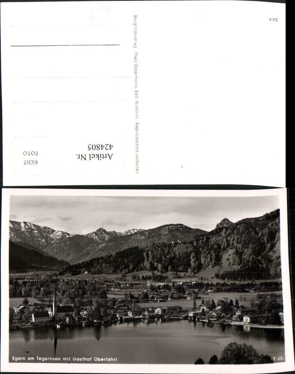 424805,Egern am Tegernsee Totale m. Gasthof Überfahrt Bergkulisse