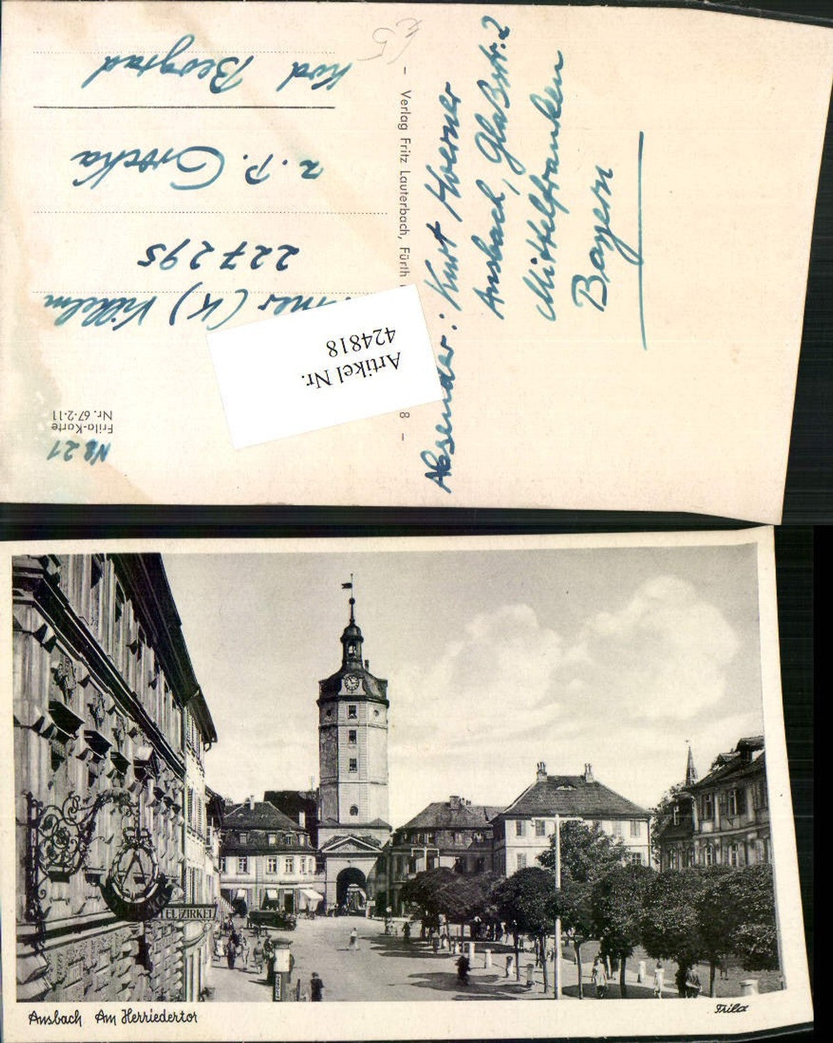 424818,Ansbach Am Herriedertor Tor Turm