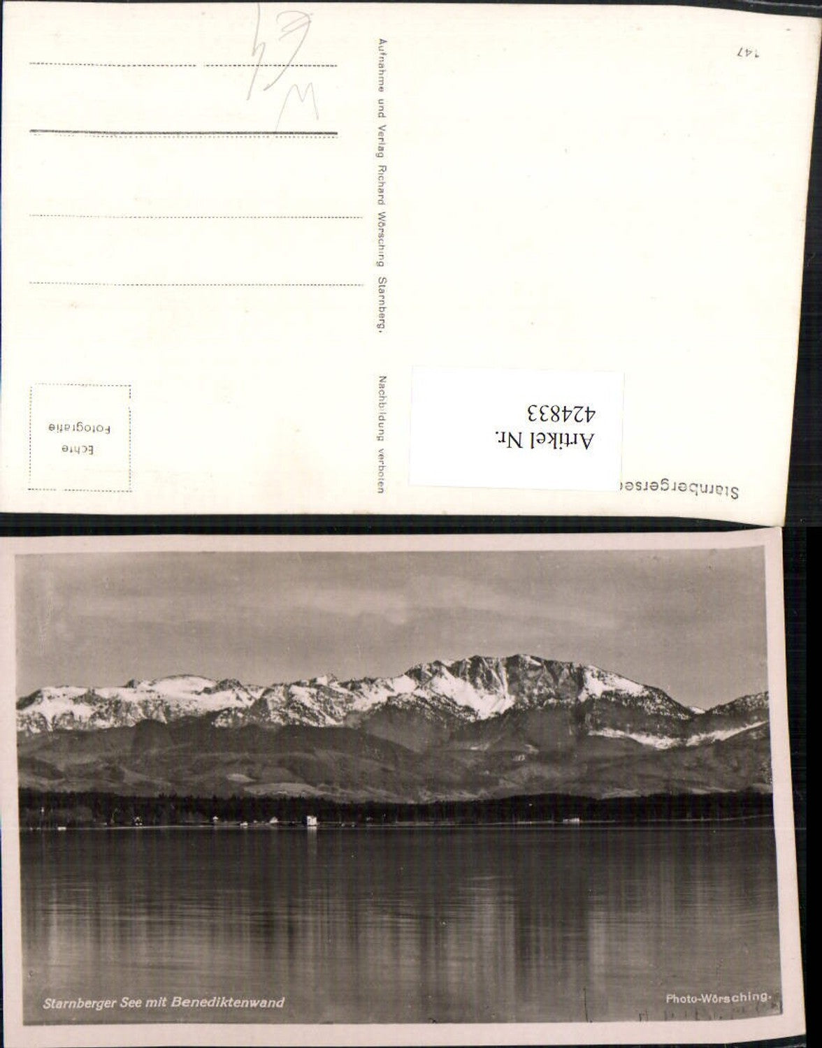 424833,Starnberger See b. Starnberg m. Benediktenwand Bergkulisse