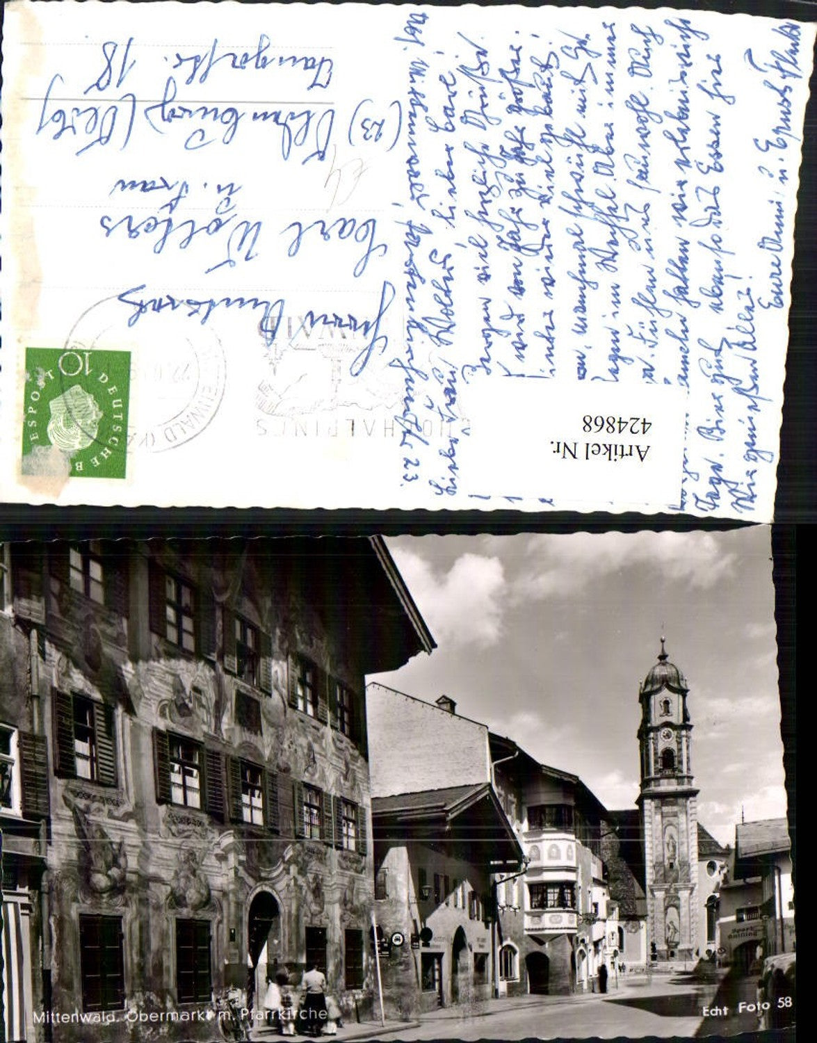 424868,Mittenwald Pfarrkirche Kirche Straßenansicht