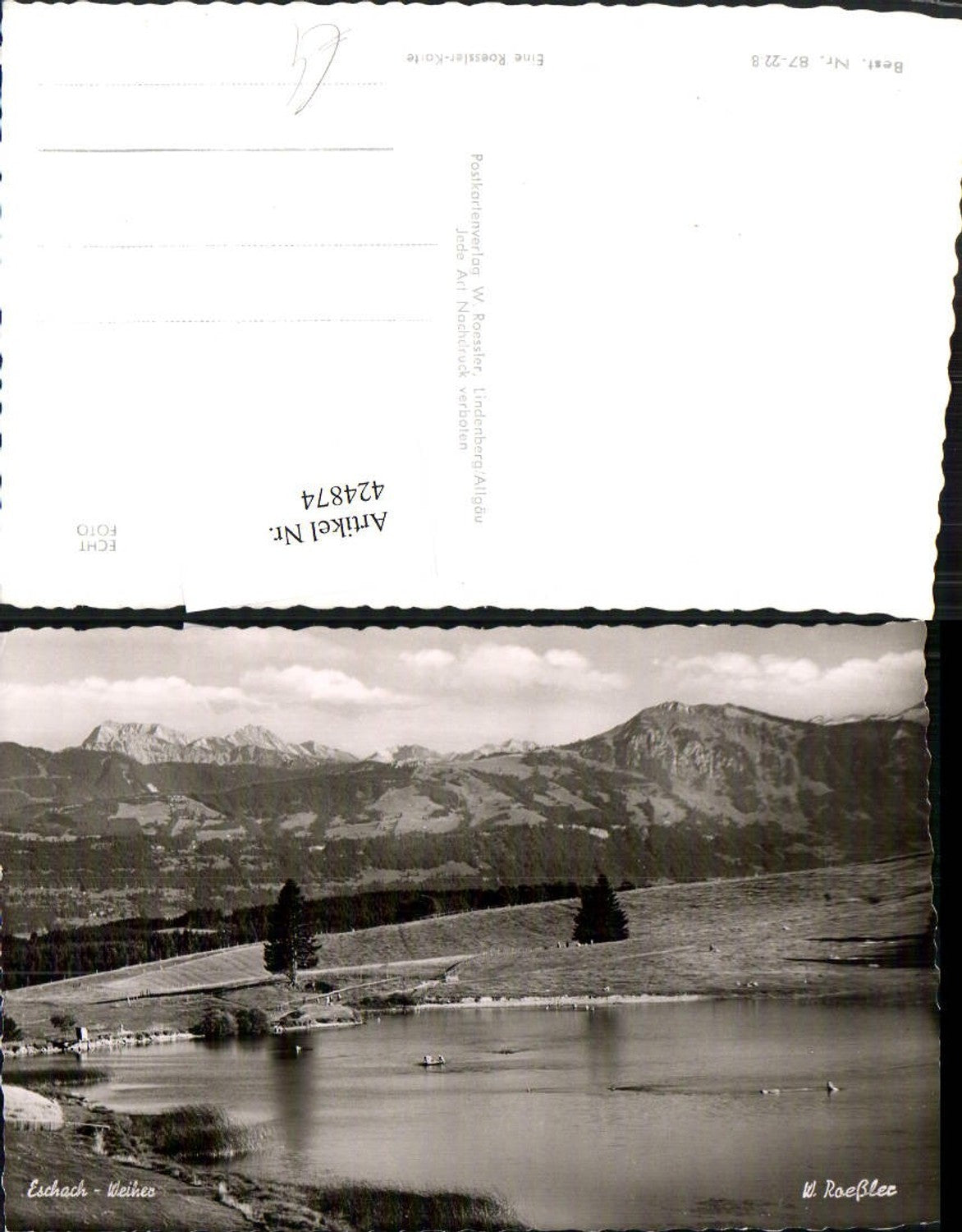 424874,Eschach Weiher b. Buchenberg Bergkulisse pub W. Roessler