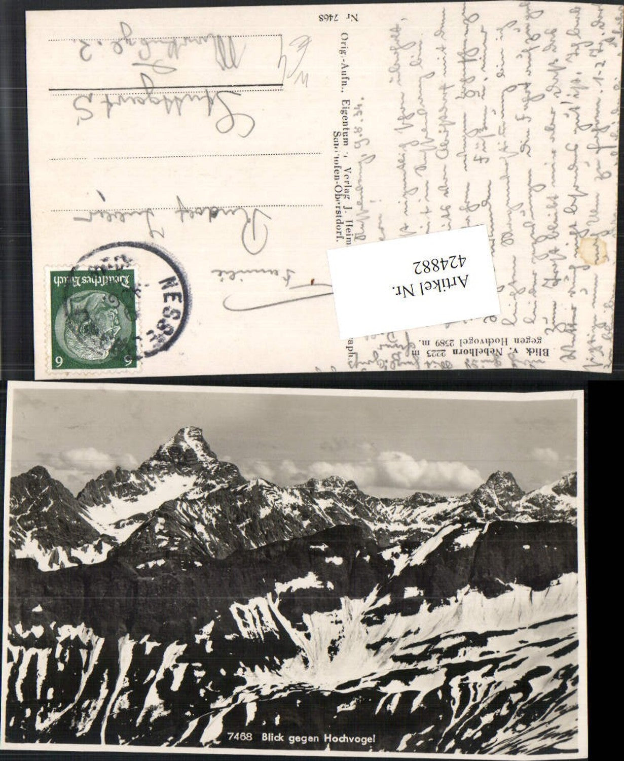 424882,Blick vom Nebelhorn b. Oberstdorf geg. Hochvogel Bergkulisse