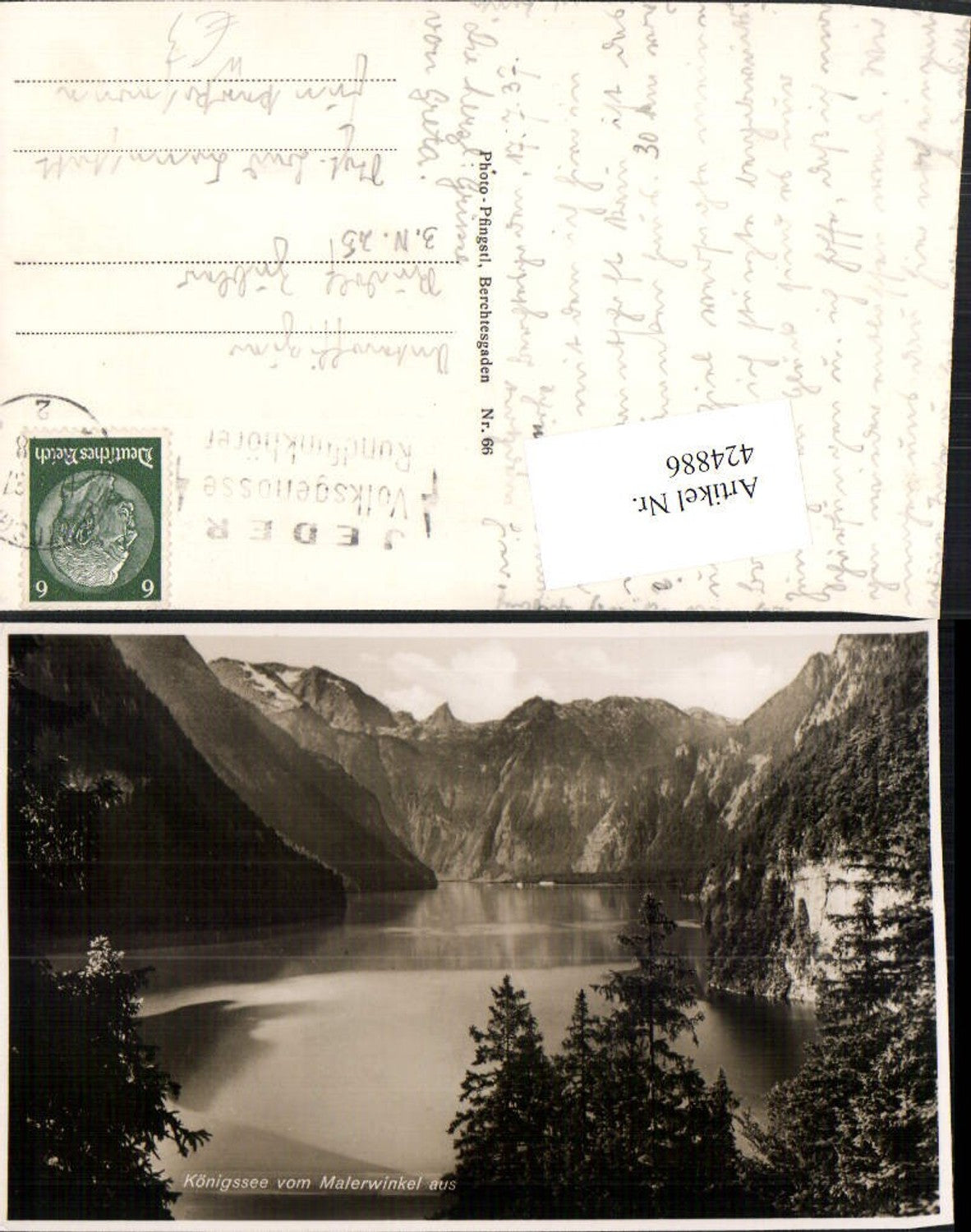 424886, Königssee Lake near Schönau from the Malerwinkel mountain backdrop