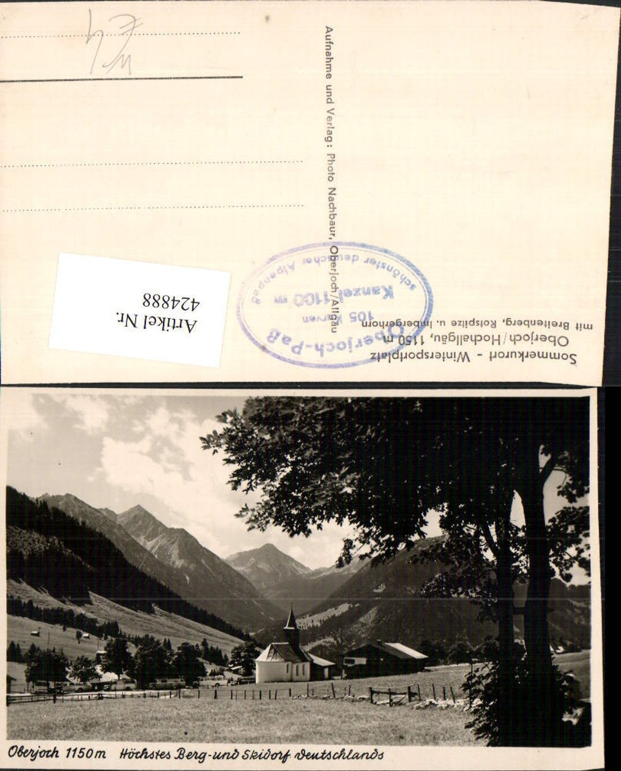 424888,Oberjoch im Hochallgäu b. Bad Hindelang Kapelle Bergkulisse