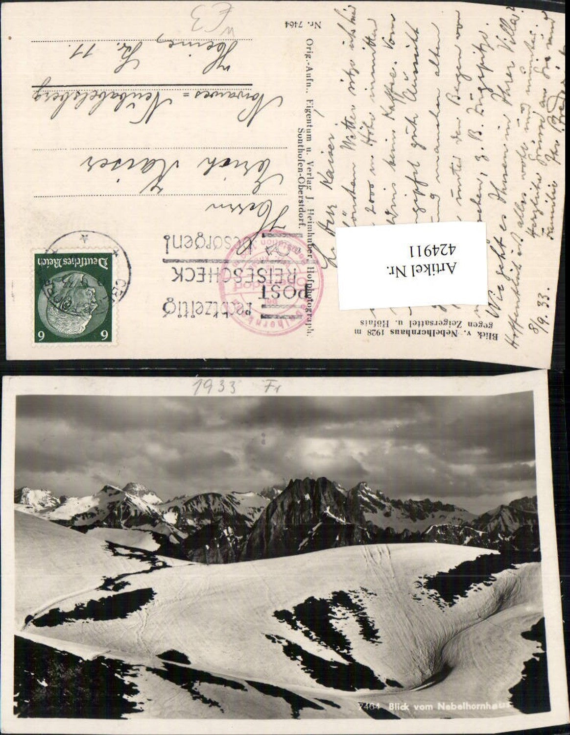 424911,Blick vom Nebelhornhaus geg. Zeigersattel b. Oberstdorf Bergkulisse