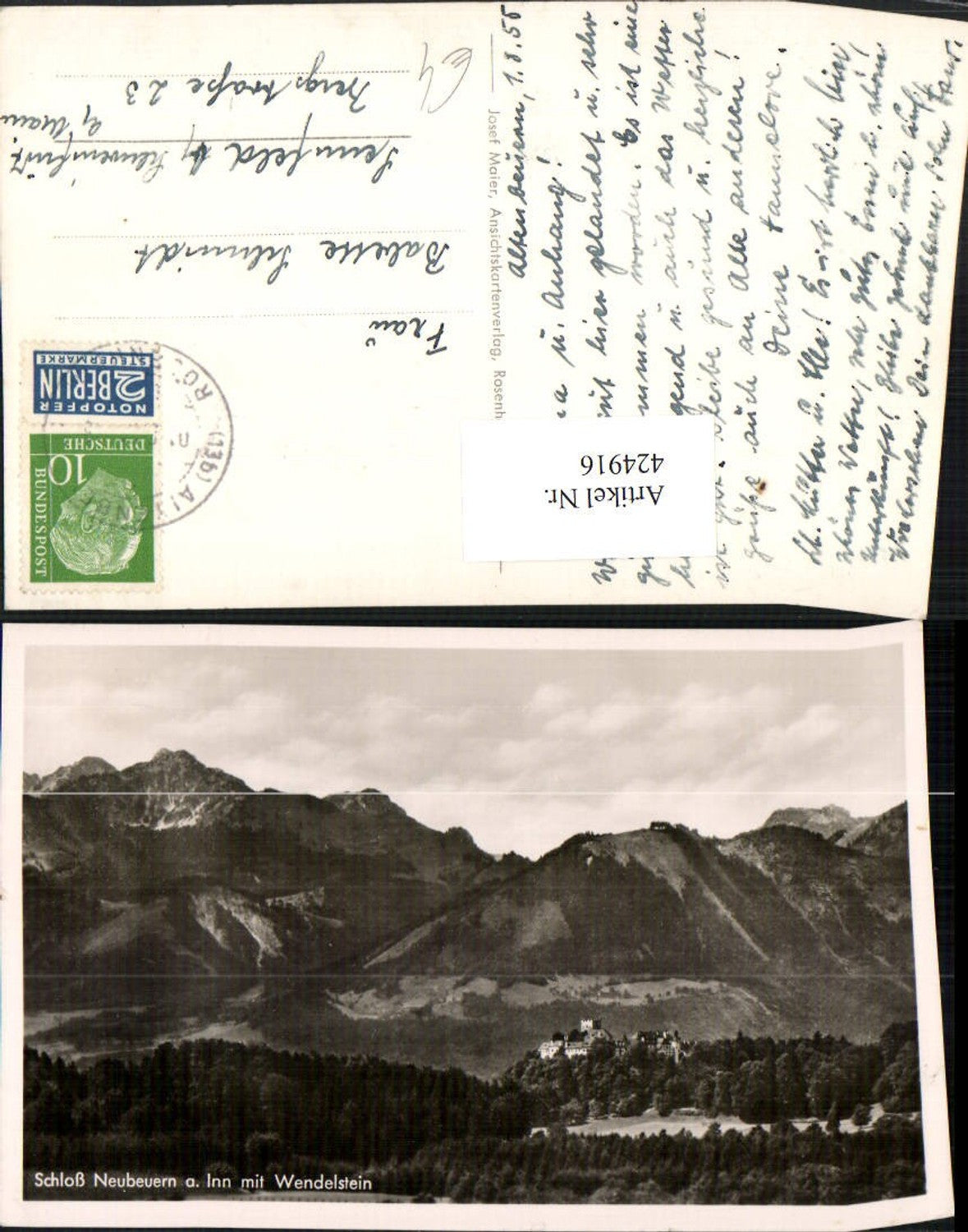 424916,Schloss Neubeuern am Inn m. Wendelstein Bergkulisse