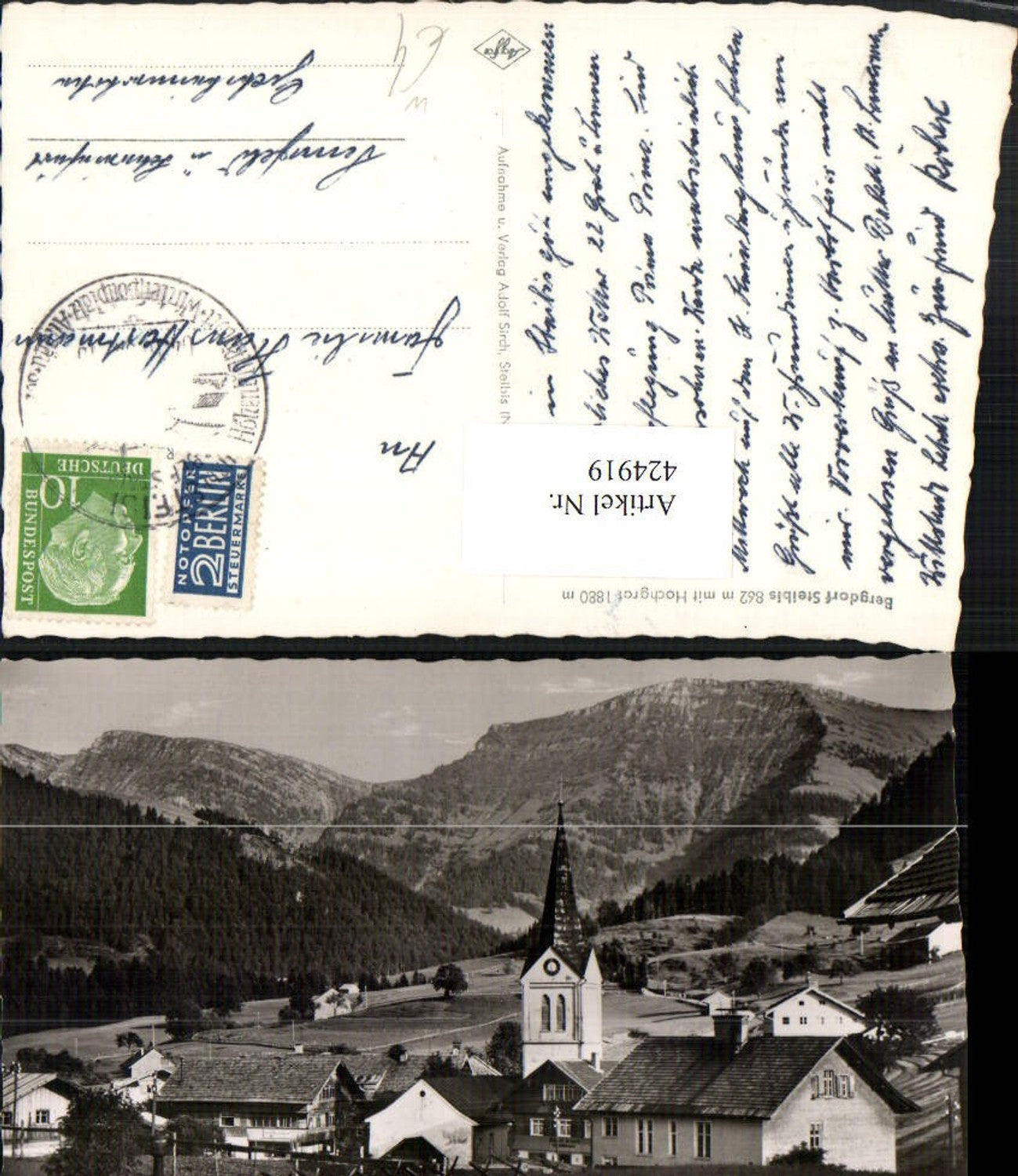 424919,Bergdorf Steibis b. Oberstaufen Teilansicht m. Hochgrat Bergkulisse
