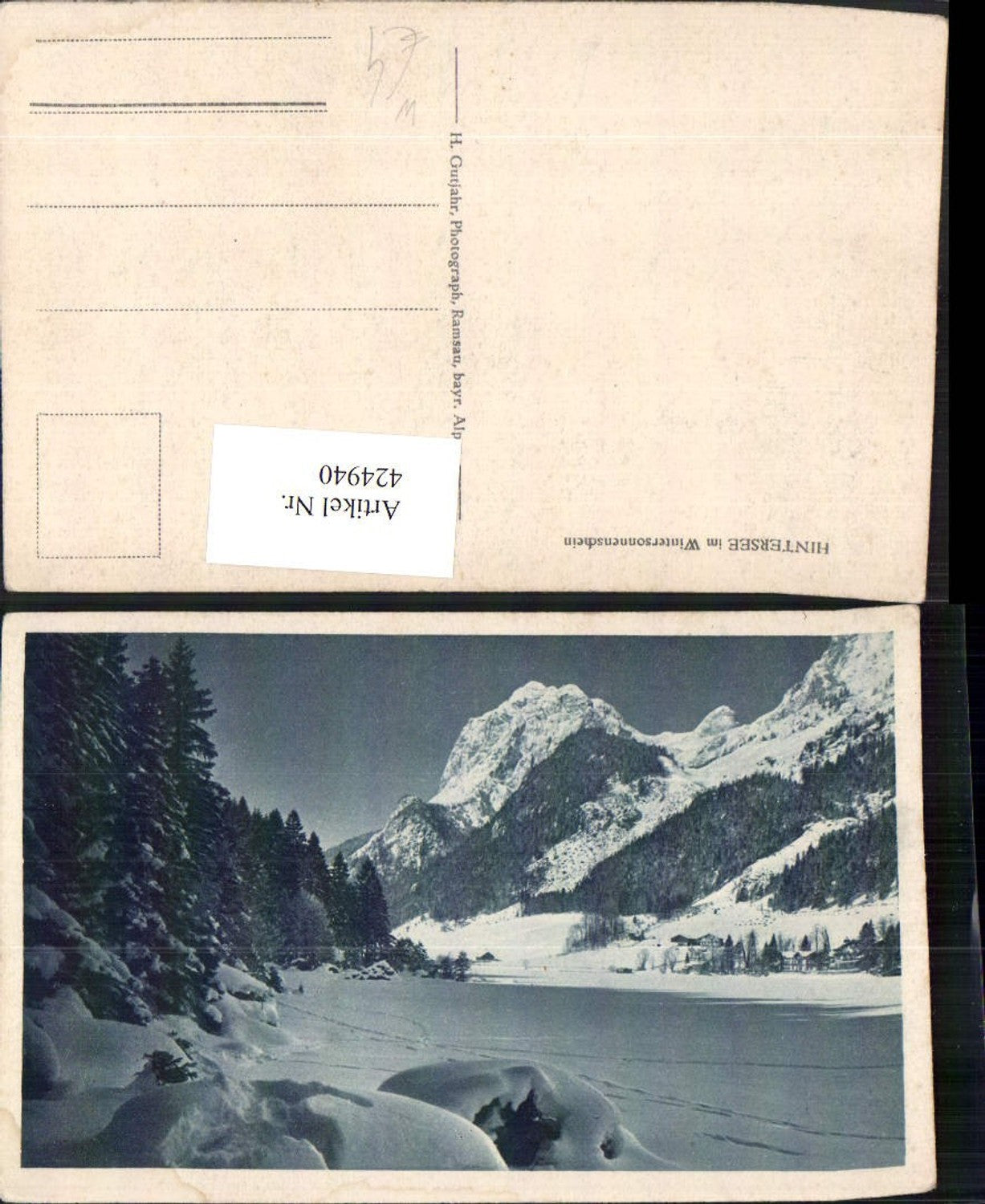 424940,Hintersee See b. Ramsau Berchtesgaden Bergkulisse Winterbild