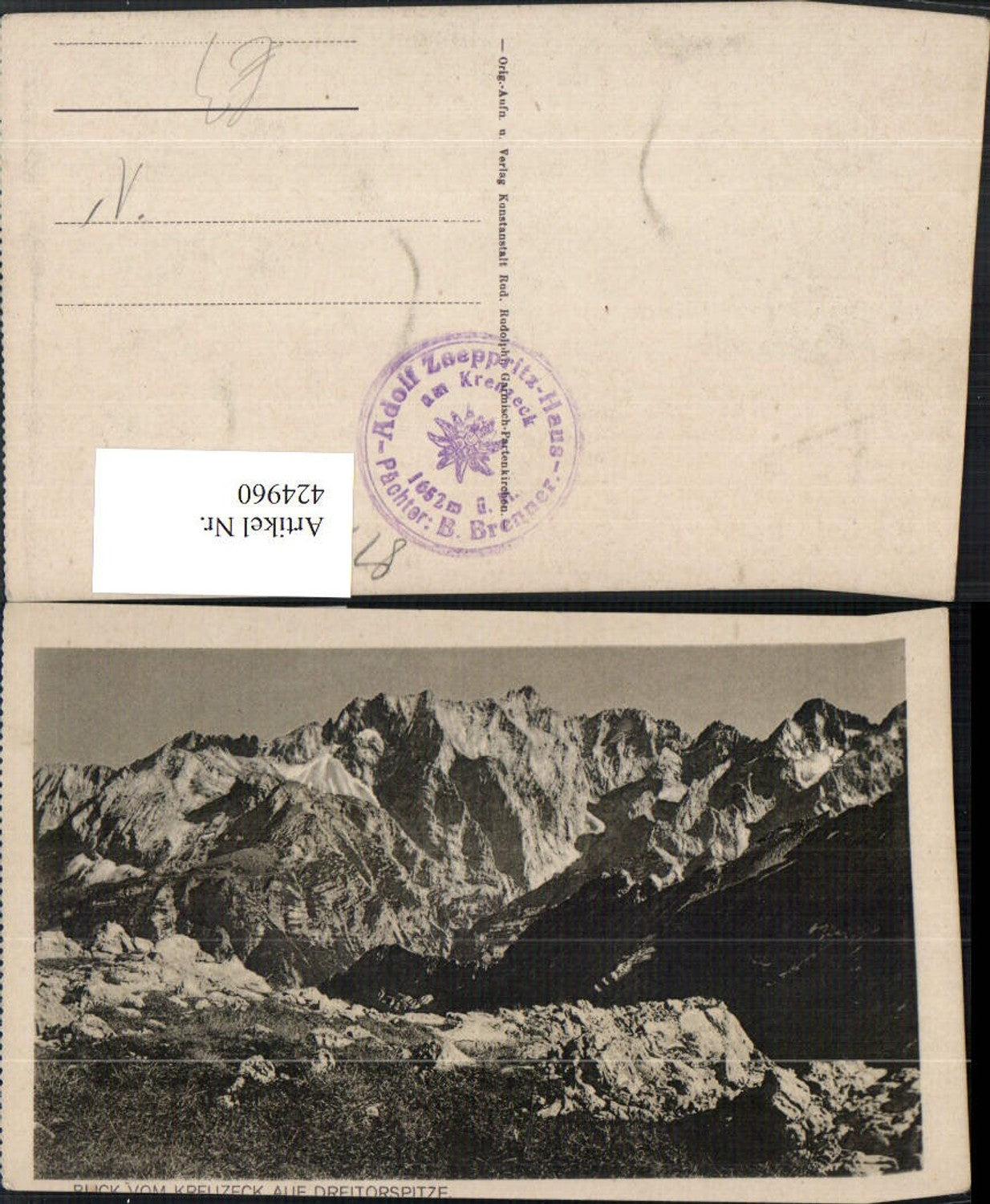 424960,Blick vom Kreuzeck b. Grainau auf Dreitorspitze Bergkulisse
