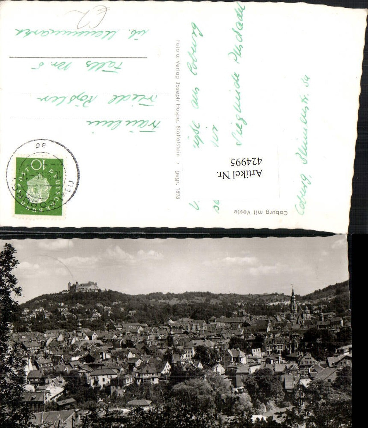 424995,Coburg Totale m. Veste Festung Burg