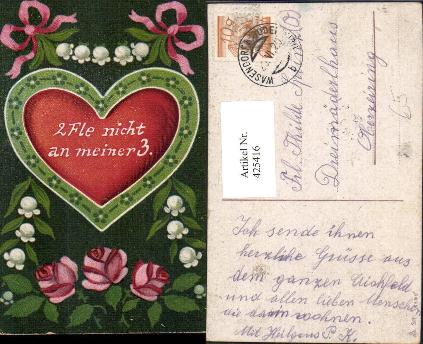 425416,Liebe 2Fle nicht an meiner3 Herz Blumen Schleifen Zweifle nicht an meiner Treue