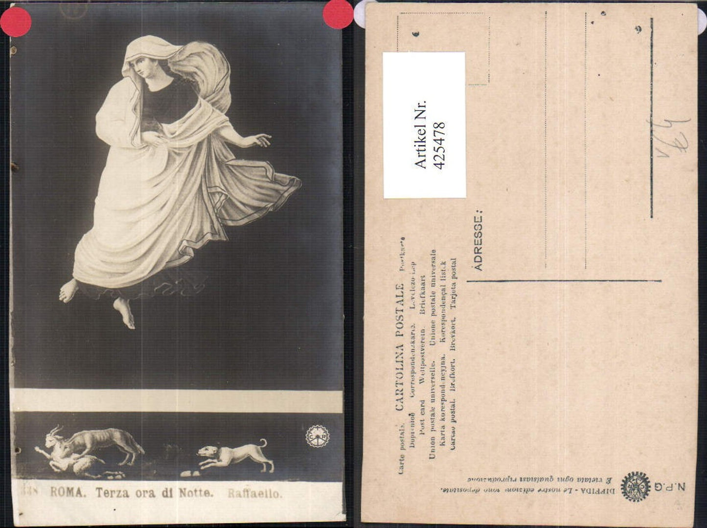 425478,Künstler Ak Raffaello Roma Rom Terza ora di Notte Religion pub NPG 338