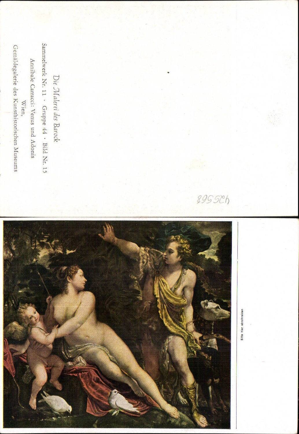 425568,Künstler Ak Annibale Carracci Venus und Adonis Erotik Engel Barock
