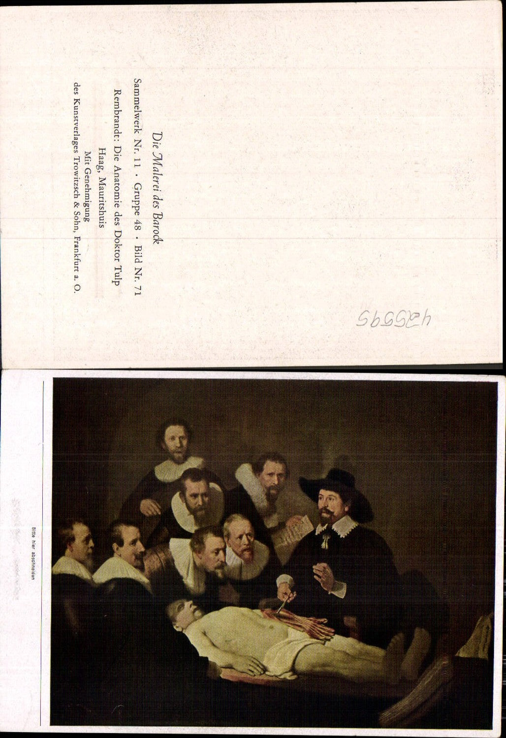 425595,Künstler Ak Rembrandt Die Anatomie des Doktor Tulp Medizin Tod Barock