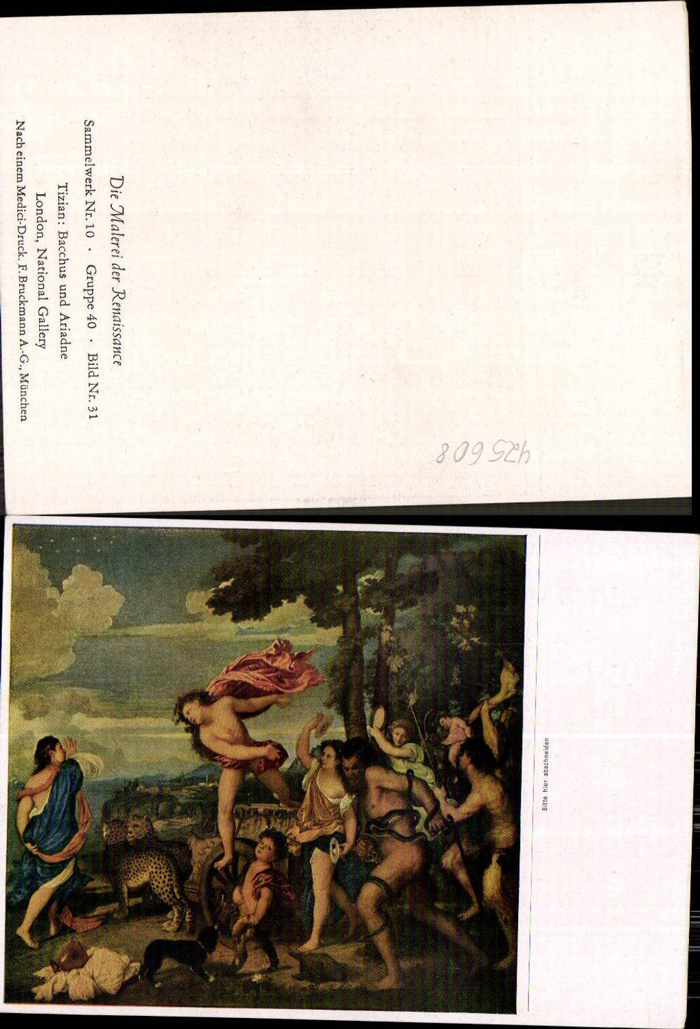 425608,Künstler Ak Tizian Bacchus u. Ariadne Erotik Tiere Renaissance