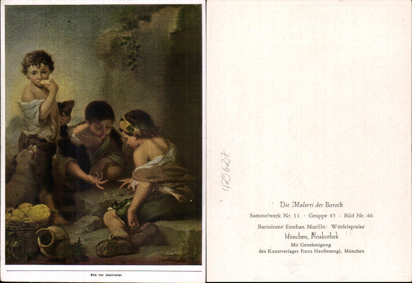 425627,Künstler Ak Bartolome Esteban Murillo Würfelspieler Spielen Barock