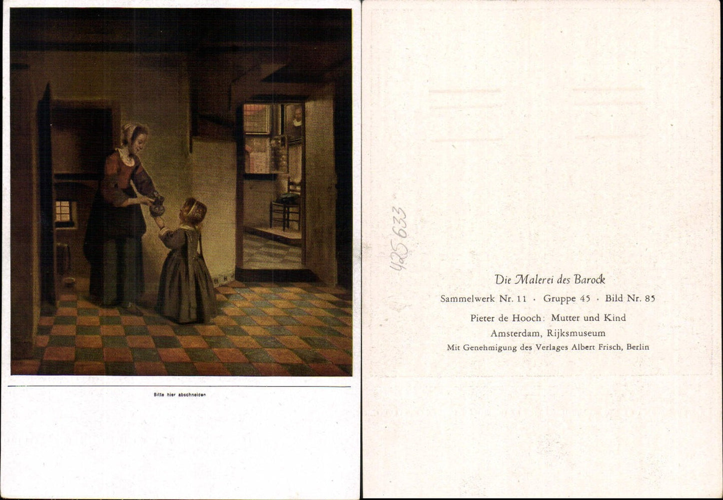 425633,Künstler Ak Pieter de Hooch Mutter u. Kind Barock