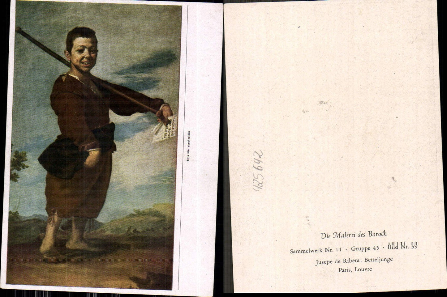 425642, Artist Ak Jusepe de Ribera Beggar Boy Baroque